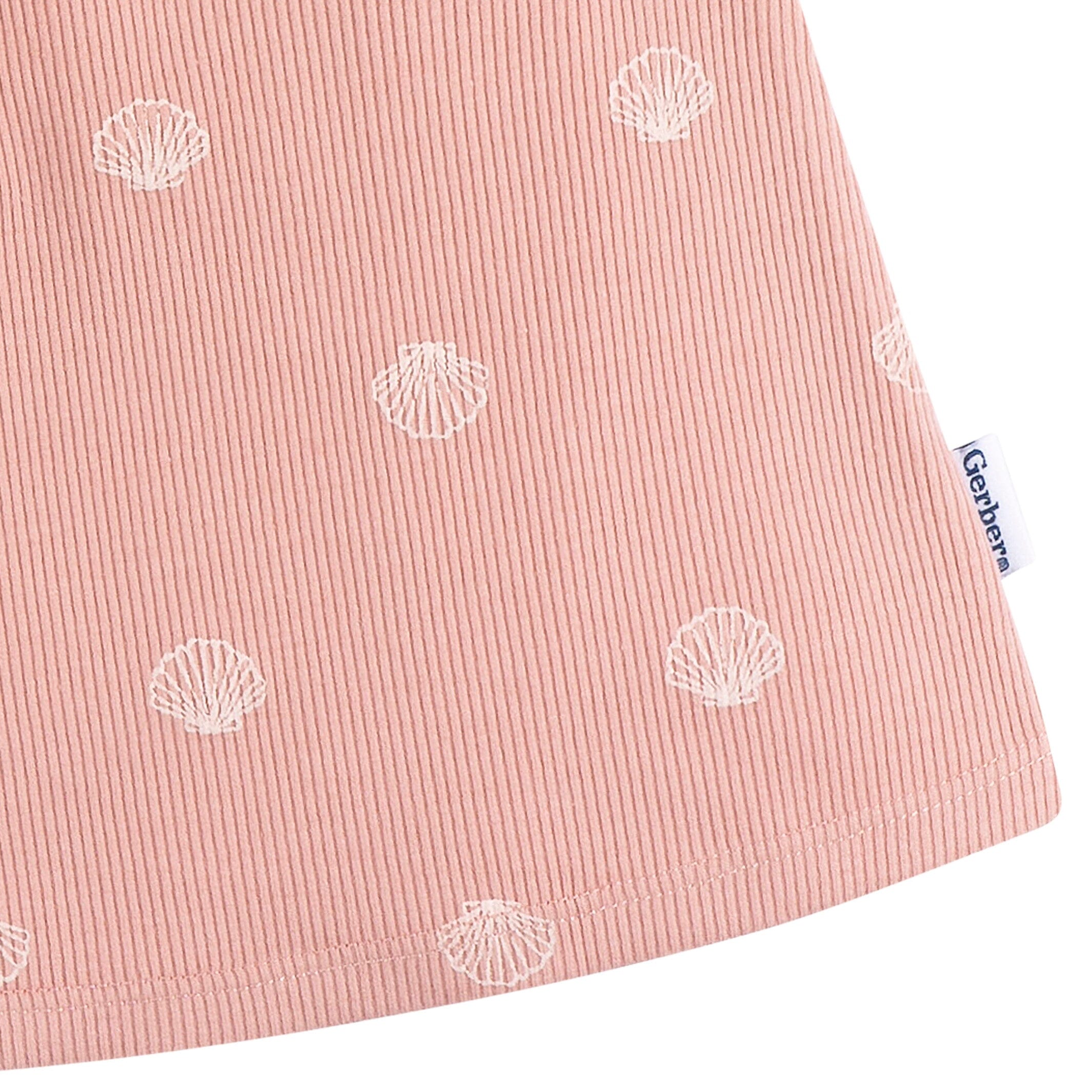 2-Piece Infant and Toddler Girls Seashells Tank Top & Shorts Set - Image 4