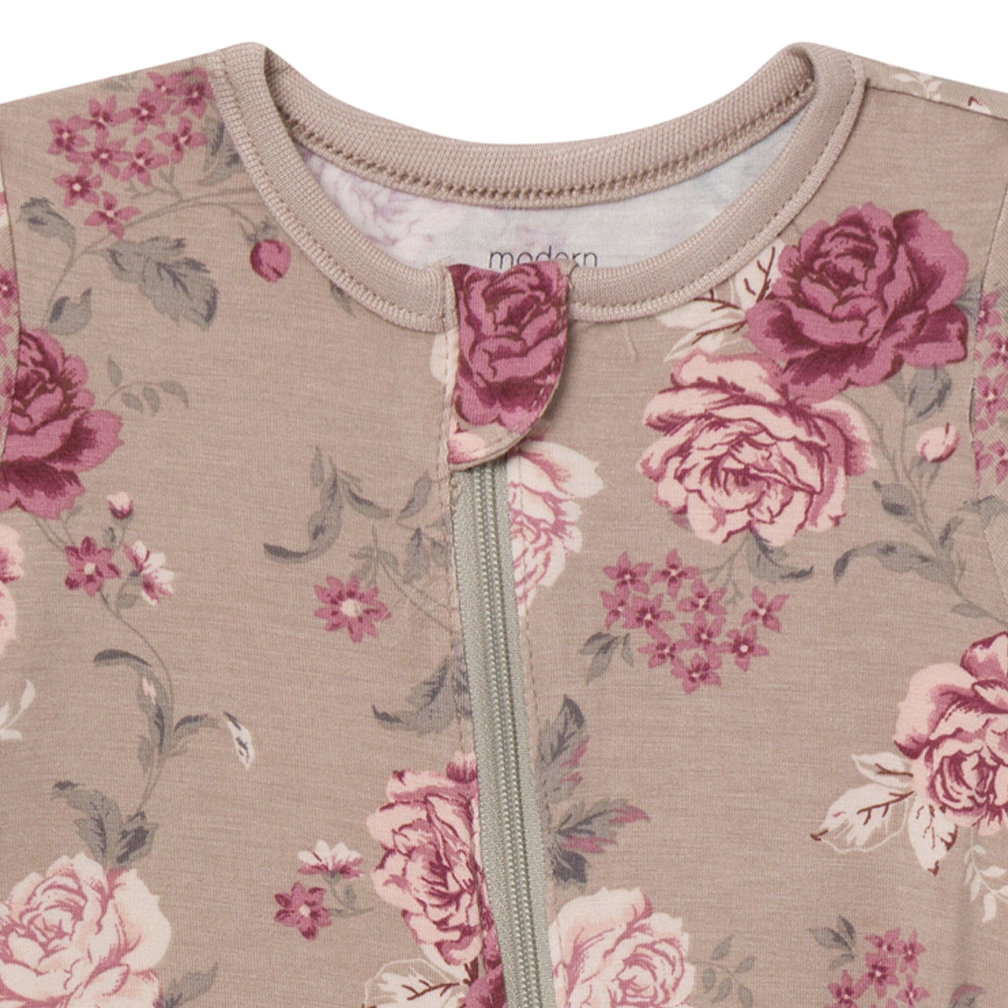 2-Pack Baby Girls Stone Rose/Renaissance Rose Footless Romper - Image 6