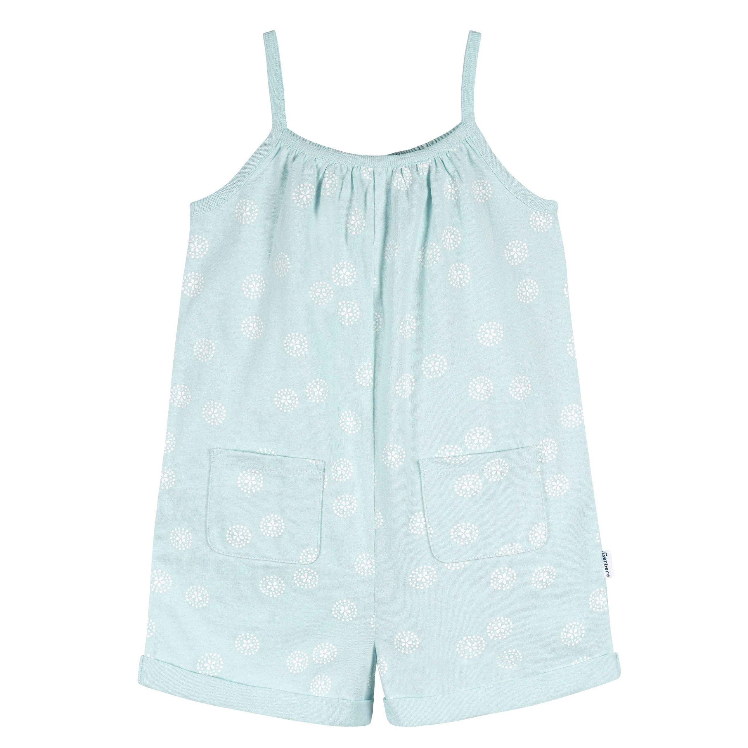 2-Pack Infant and Toddler Girls Light Grey Heather & Sand Dollars Rompers - Image 4