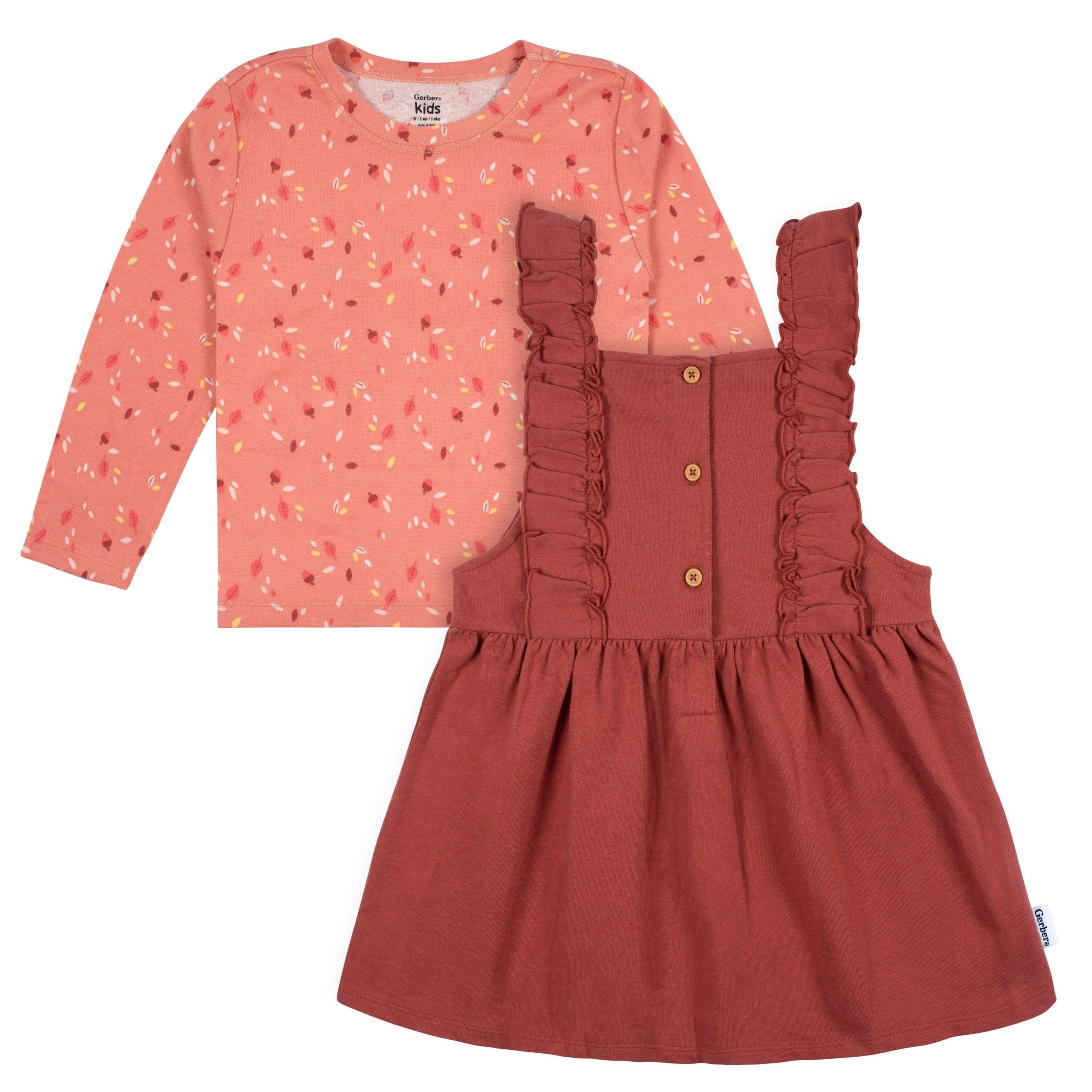 2-Piece Infant Girls Orange Leaves Jumper & Top Set, 12M - Image 4