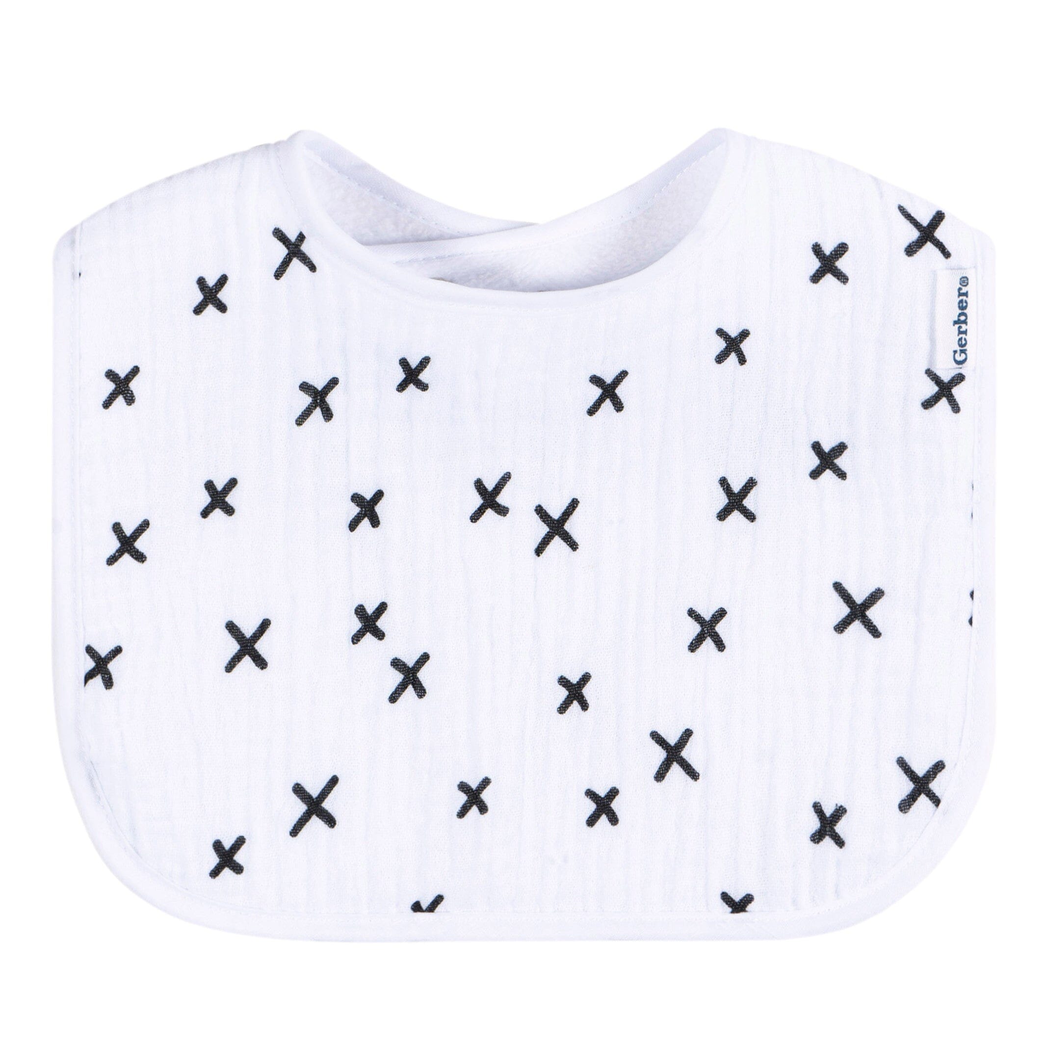 8-Pack Baby Neutral Black & White Muslin Drooling Bibs - Image 3