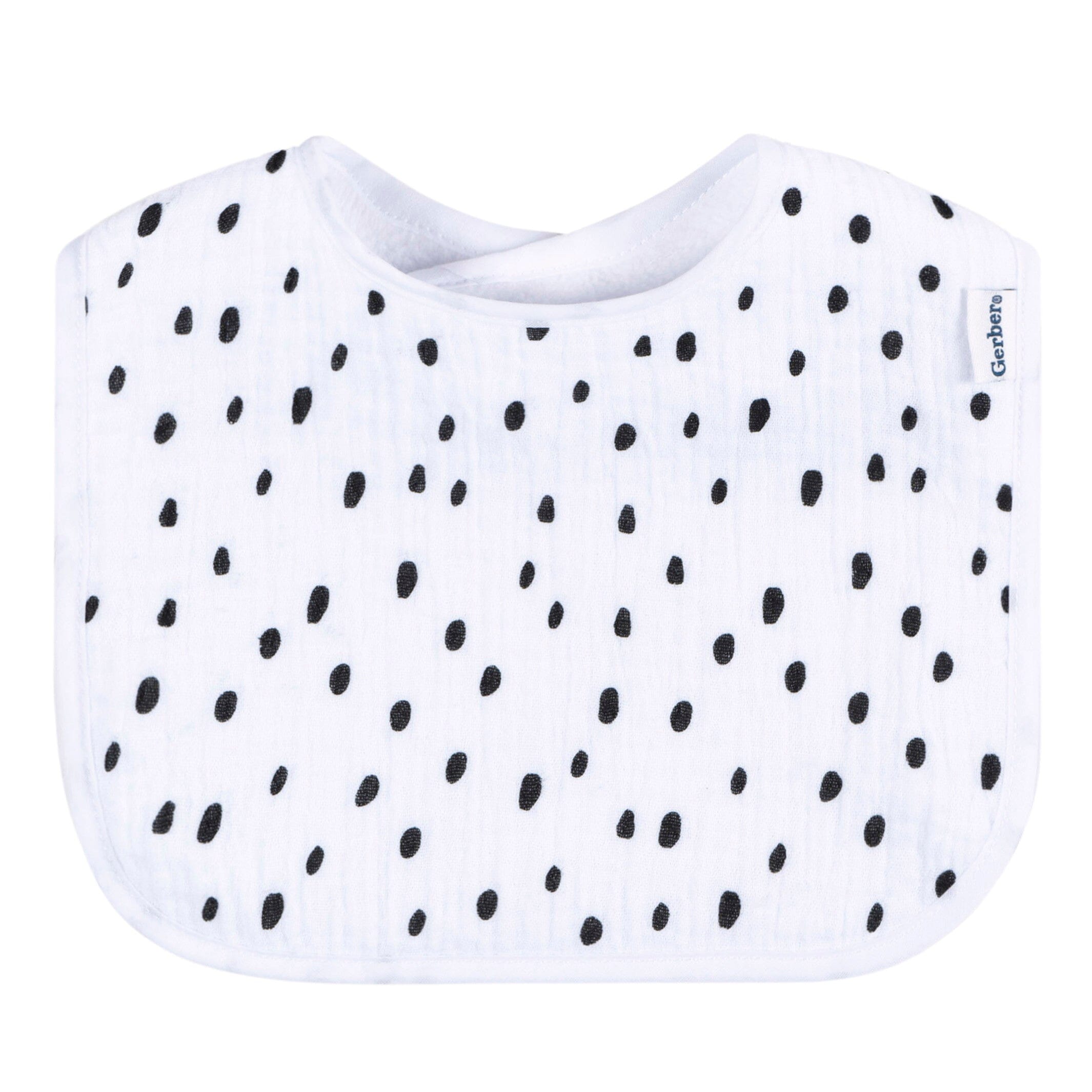 8-Pack Baby Neutral Black & White Muslin Drooling Bibs - Image 4