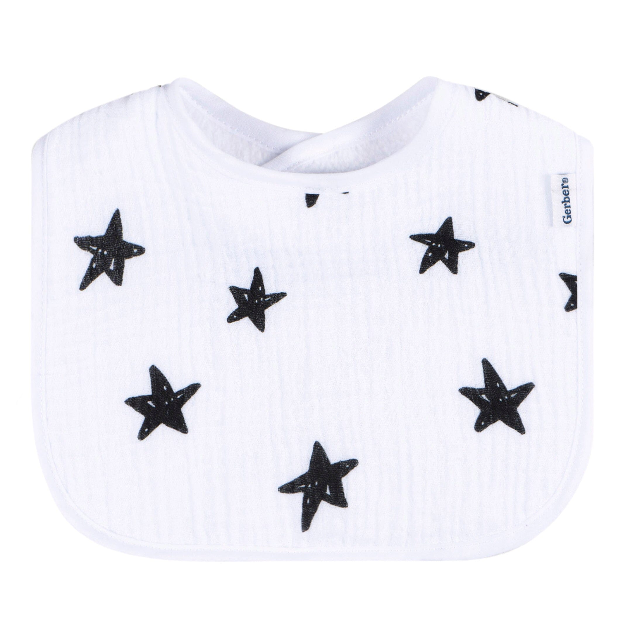 8-Pack Baby Neutral Black & White Muslin Drooling Bibs - Image 6