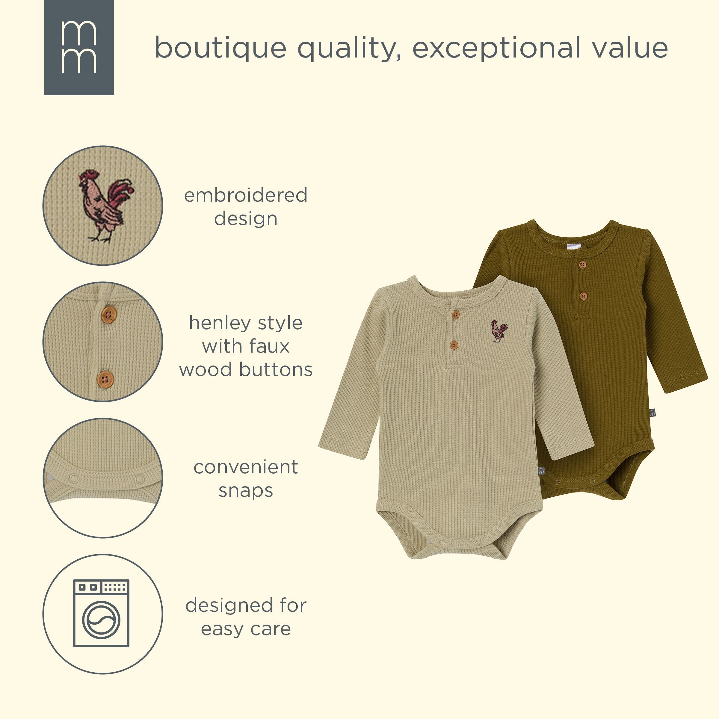 2-Pack Baby Boys Forest Henley Bodysuit - Image 9