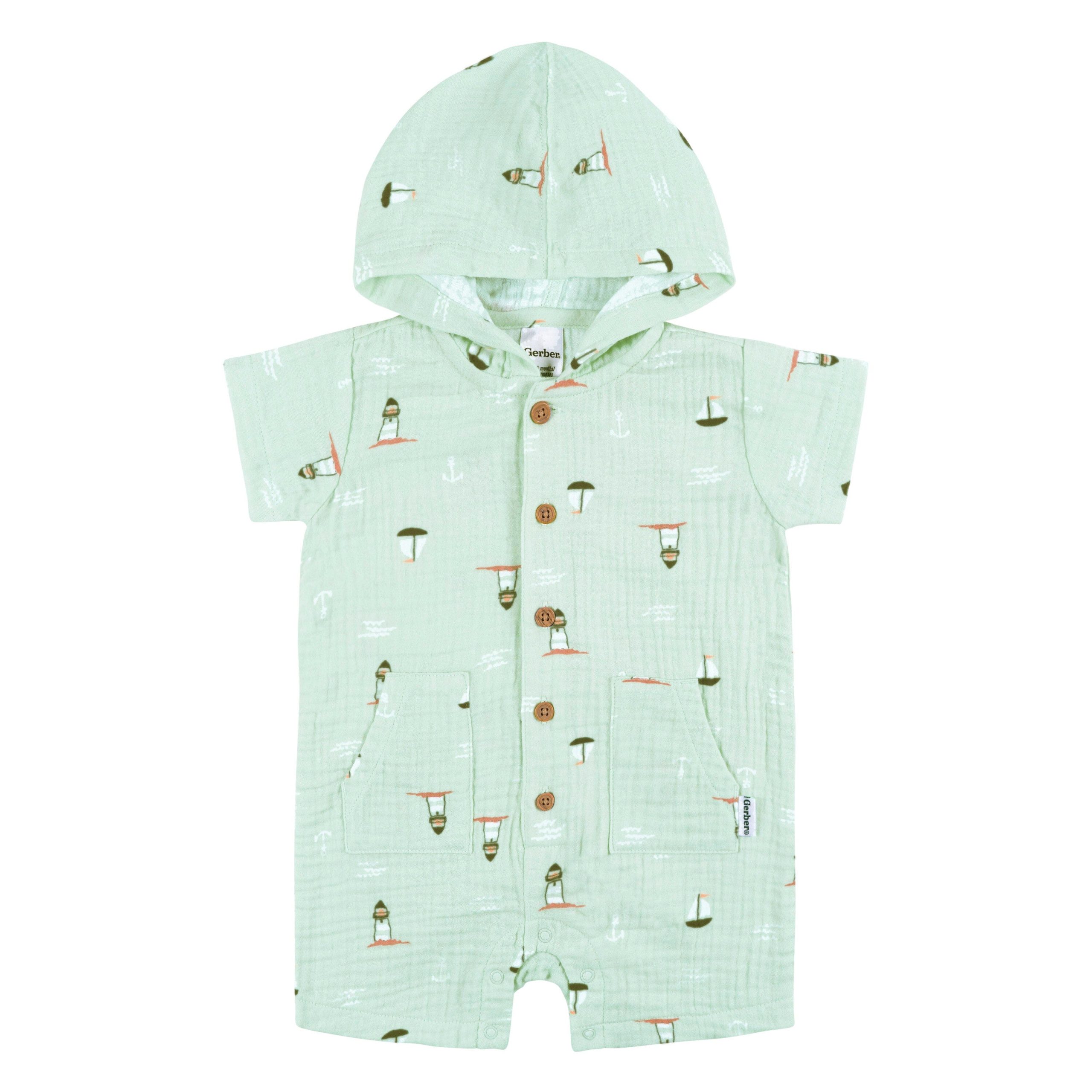 Baby Boys Sea Scene Hooded Romper