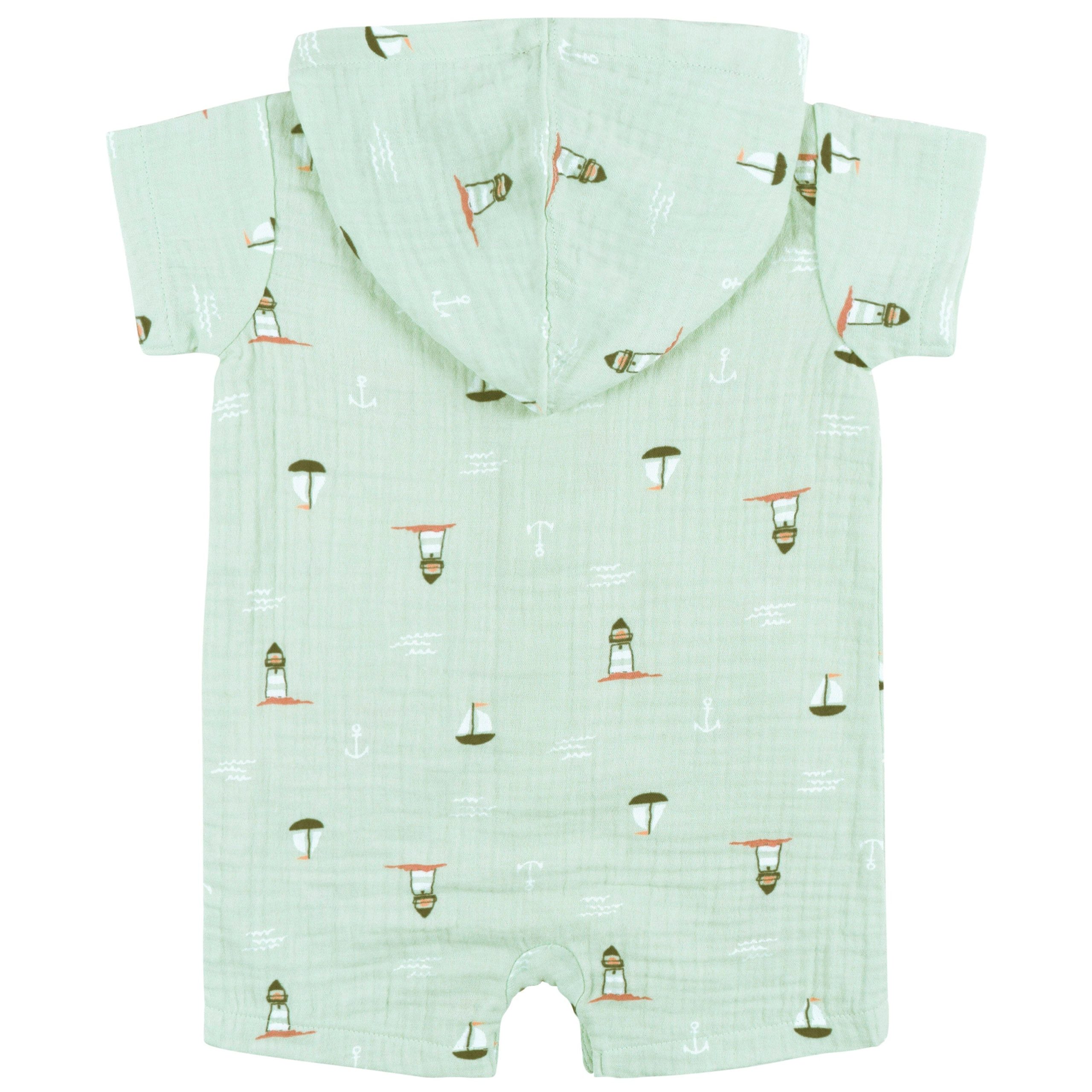 Baby Boys Sea Scene Hooded Romper - Image 5