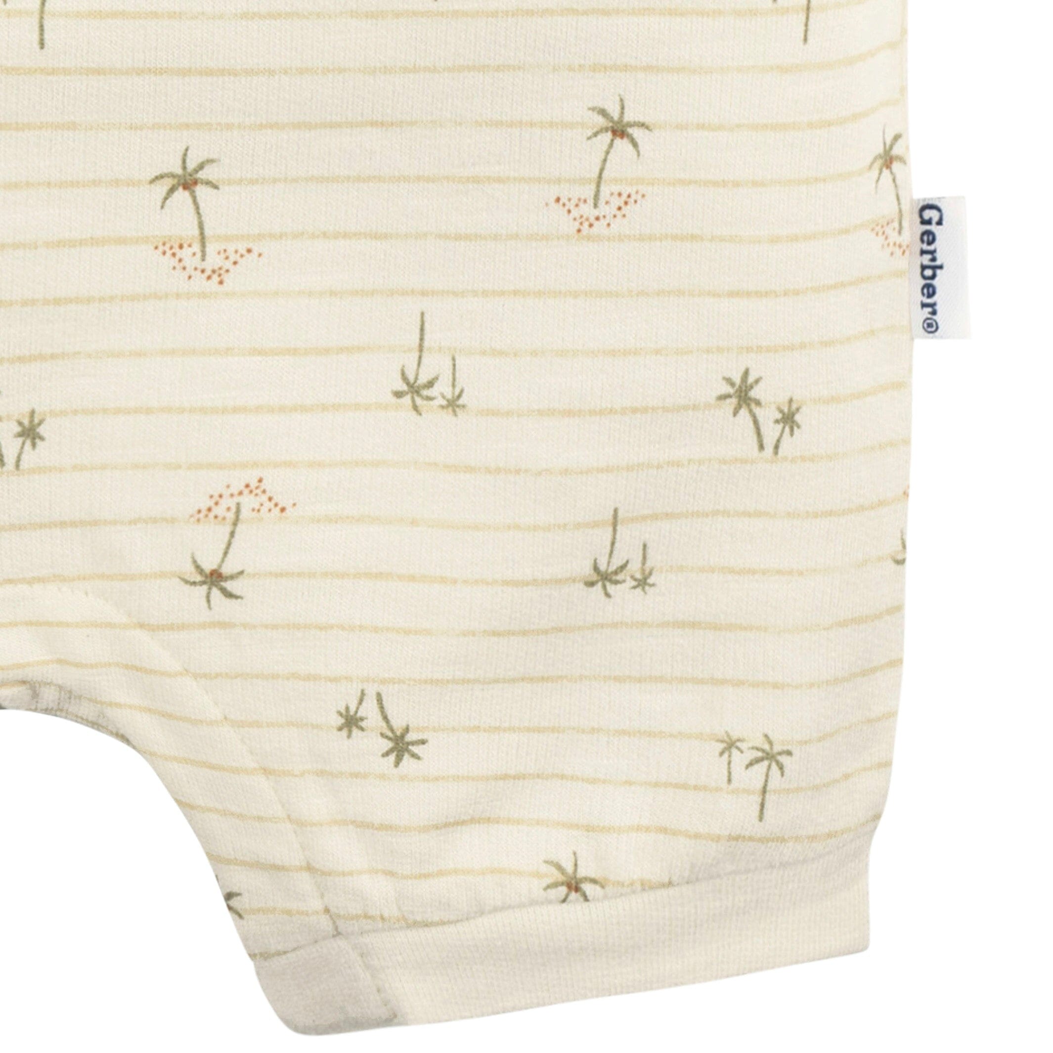 Baby Boys Palm Tree Stripe Collared Romper - Image 3