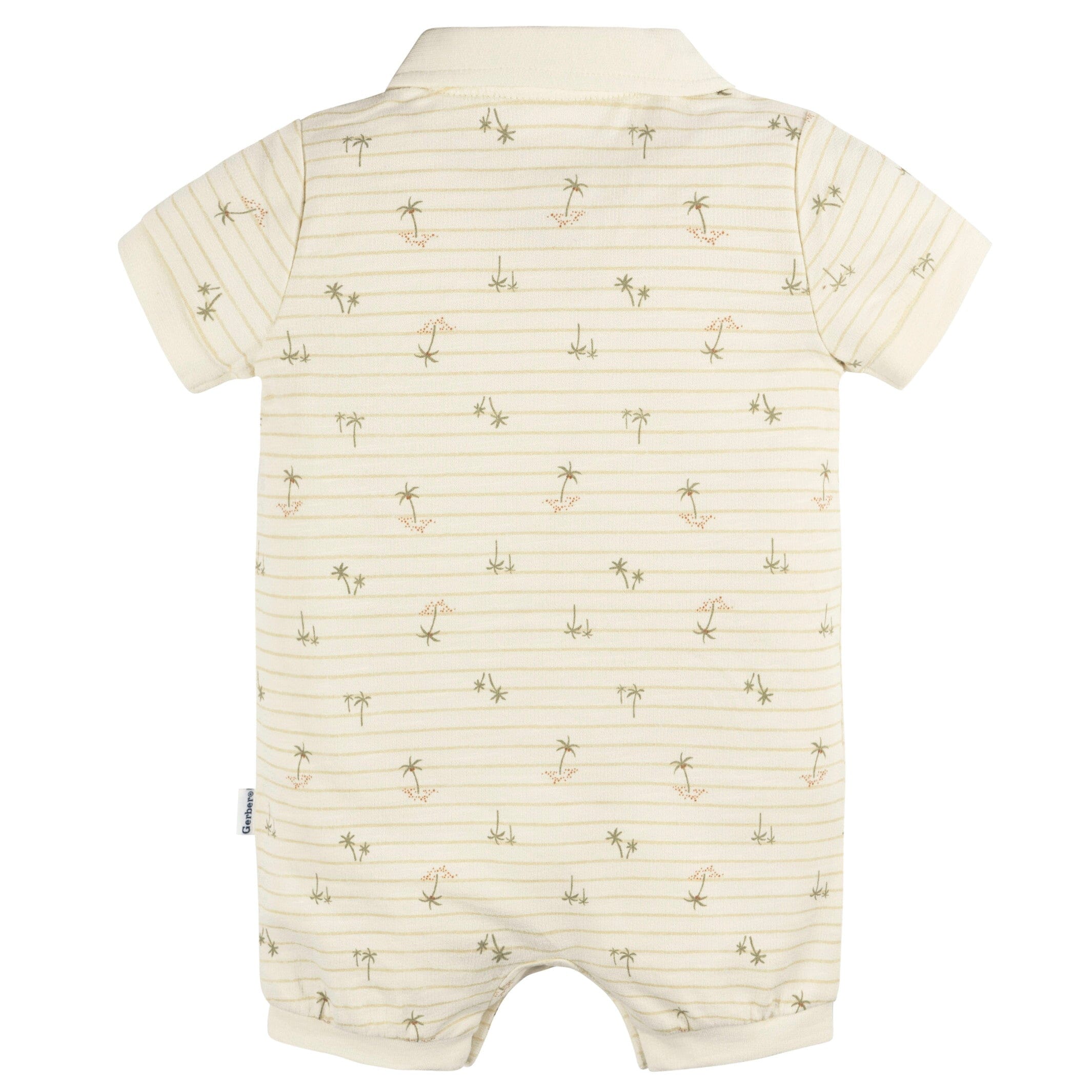 Baby Boys Palm Tree Stripe Collared Romper - Image 4