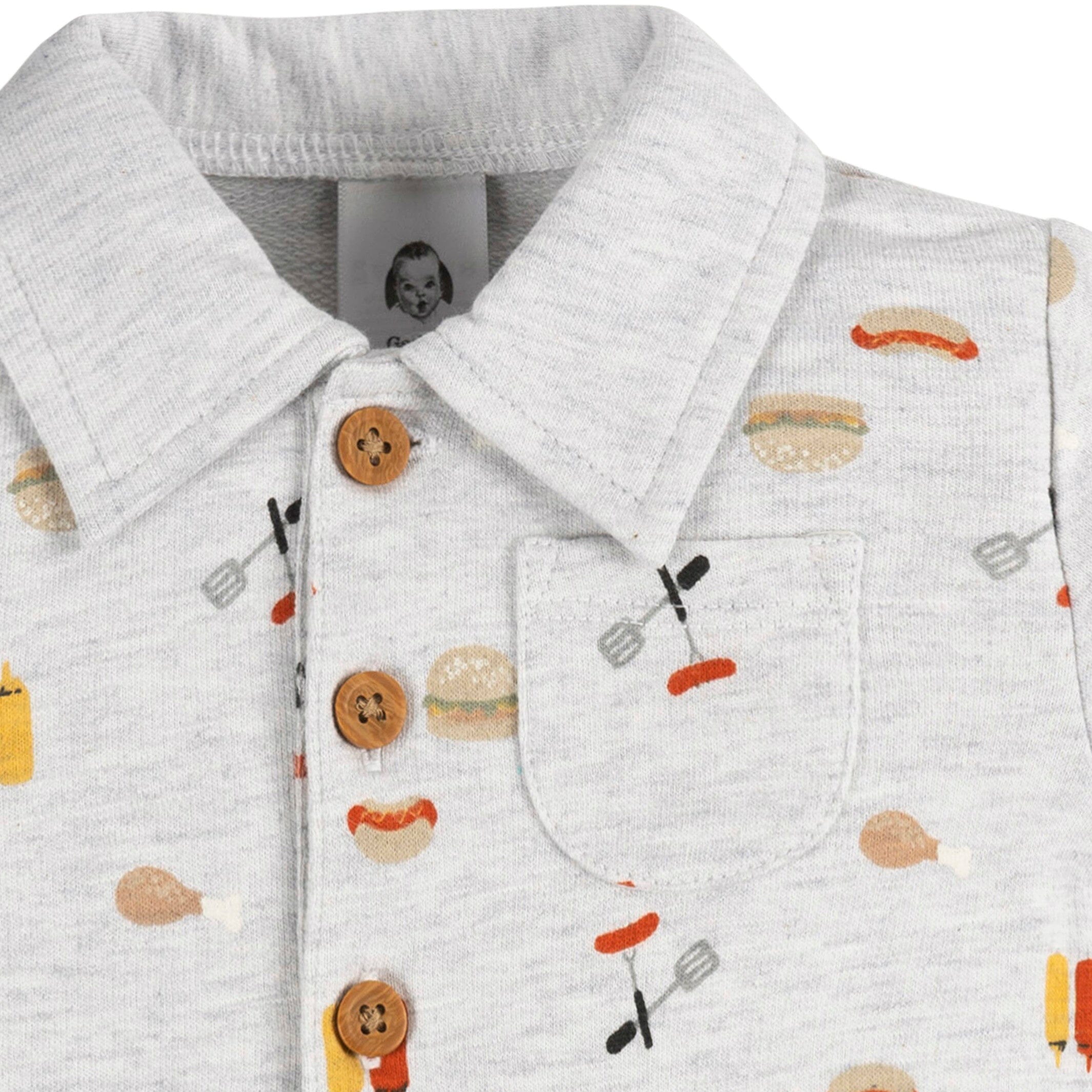 Baby Boys Barbeque Collared Romper - Image 3