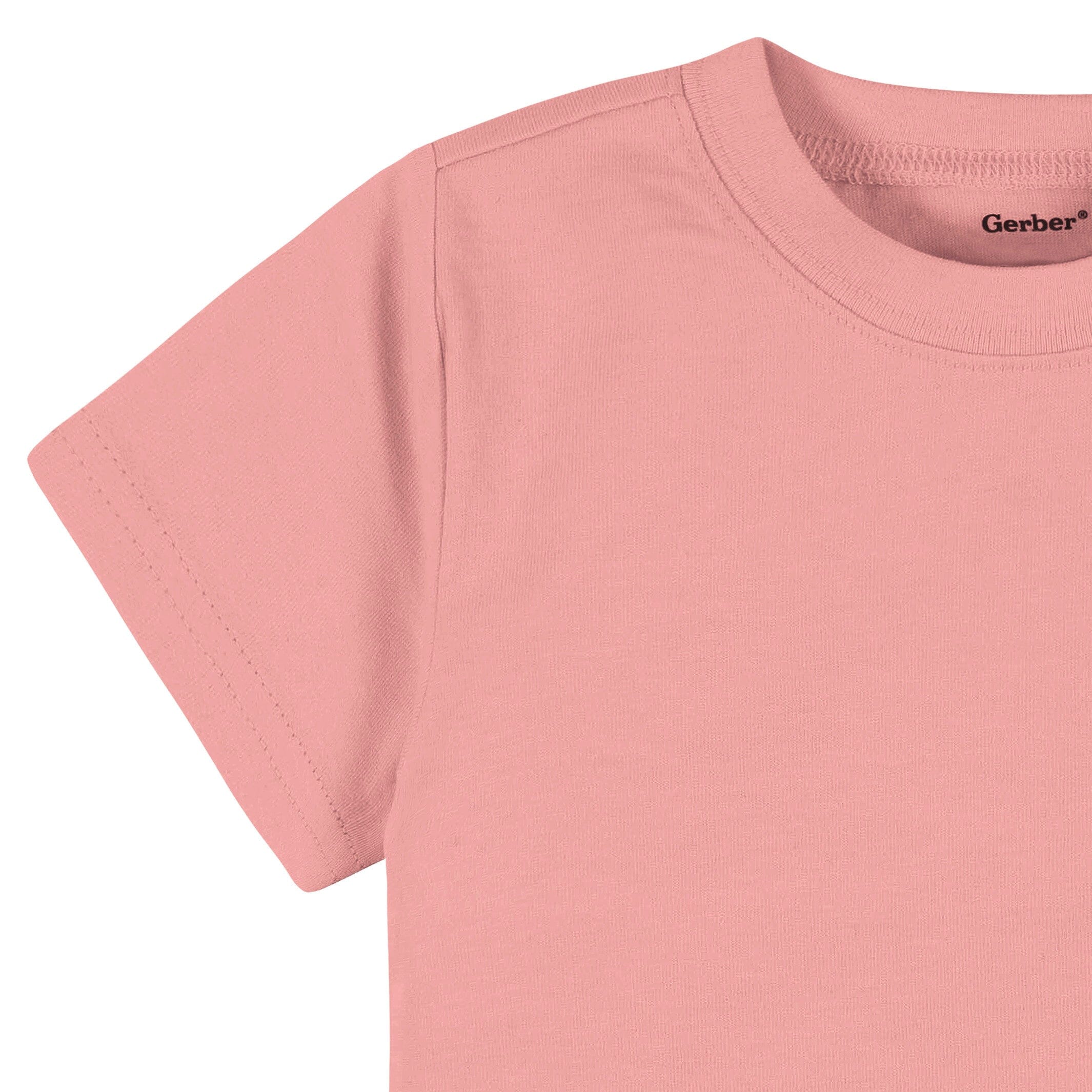 5-Pack Baby & Toddler Girls Mauve Pink Premium Short Sleeve T-Shirts - Image 3