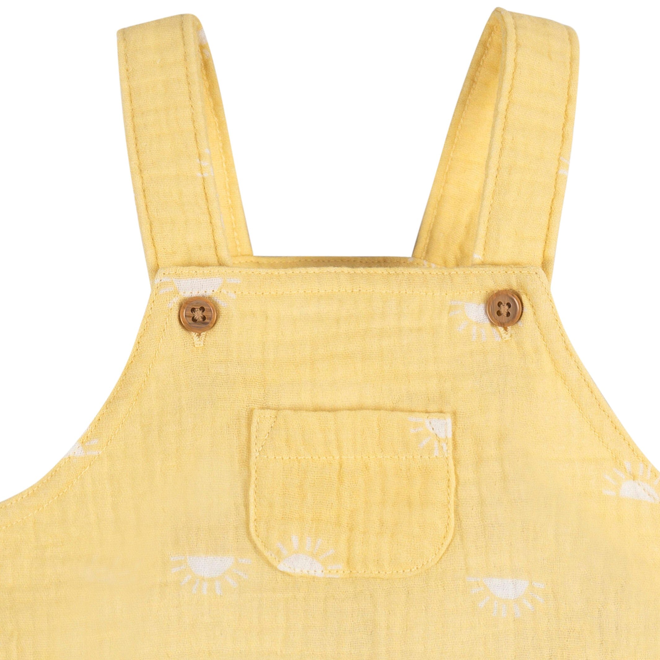 Baby 2-Piece Cotton Gauze Sunrise Overall Romper with T-Shirt Set - Image 4