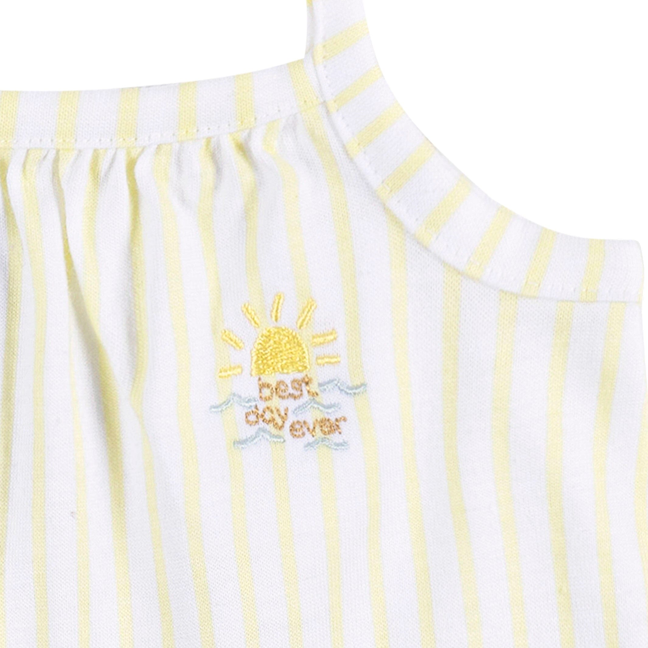 2-Piece Baby Girls Yellow Stripe Tank Top & Diaper Cover Set - Image 4