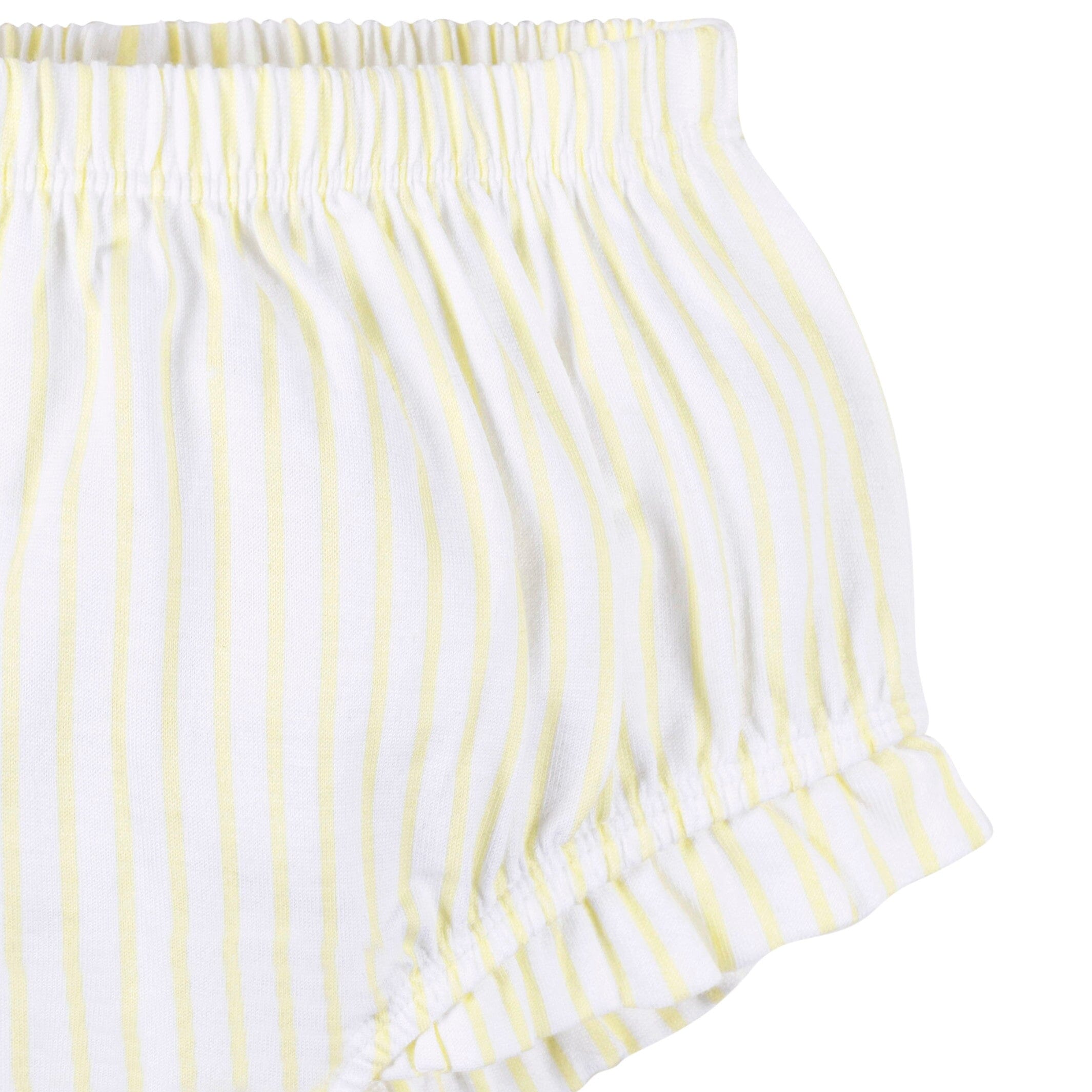 2-Piece Baby Girls Yellow Stripe Tank Top & Diaper Cover Set - Image 6
