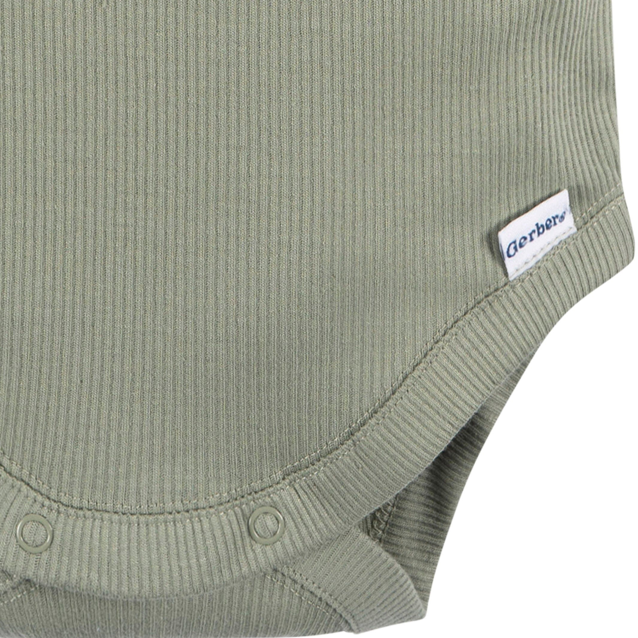 2-Piece Baby Boys Olive Bodysuit and Shorts Set - Image 5