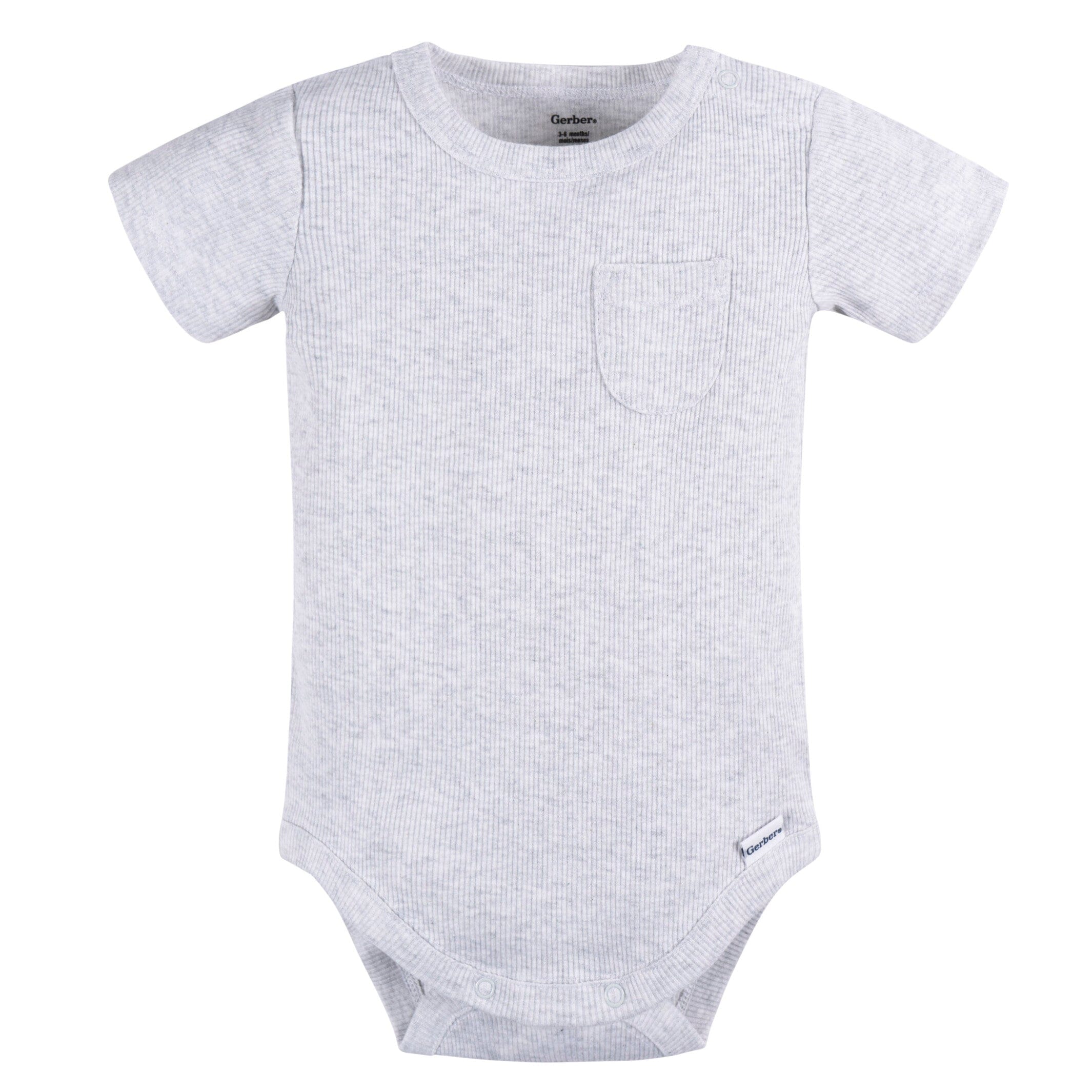 2-Piece Baby Boys Grey Heather Bodysuit and Shorts Set - Image 2
