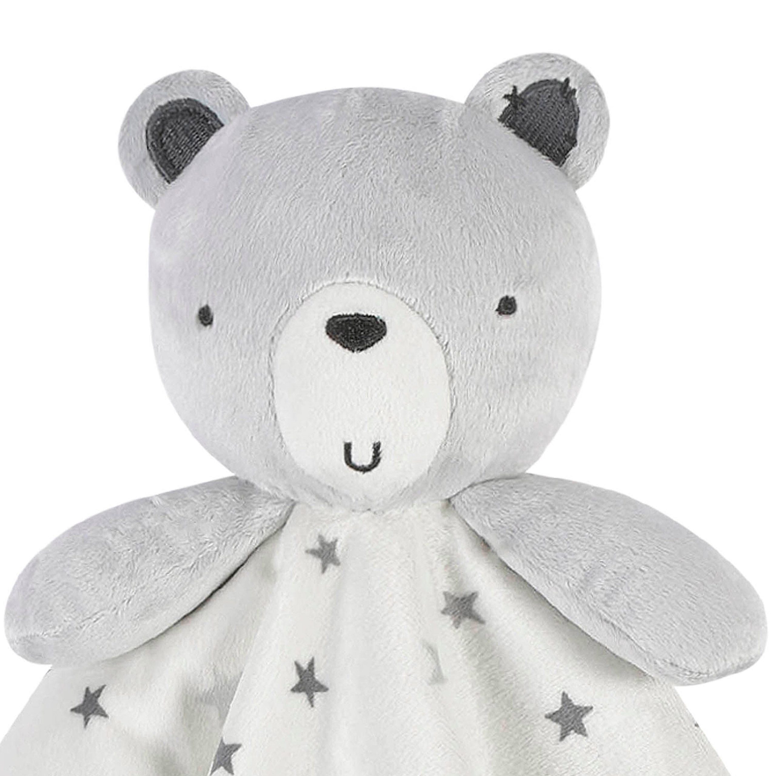 Embroidered Baby Neutral Bear & Stars Oversized Security Blanket - Image 4