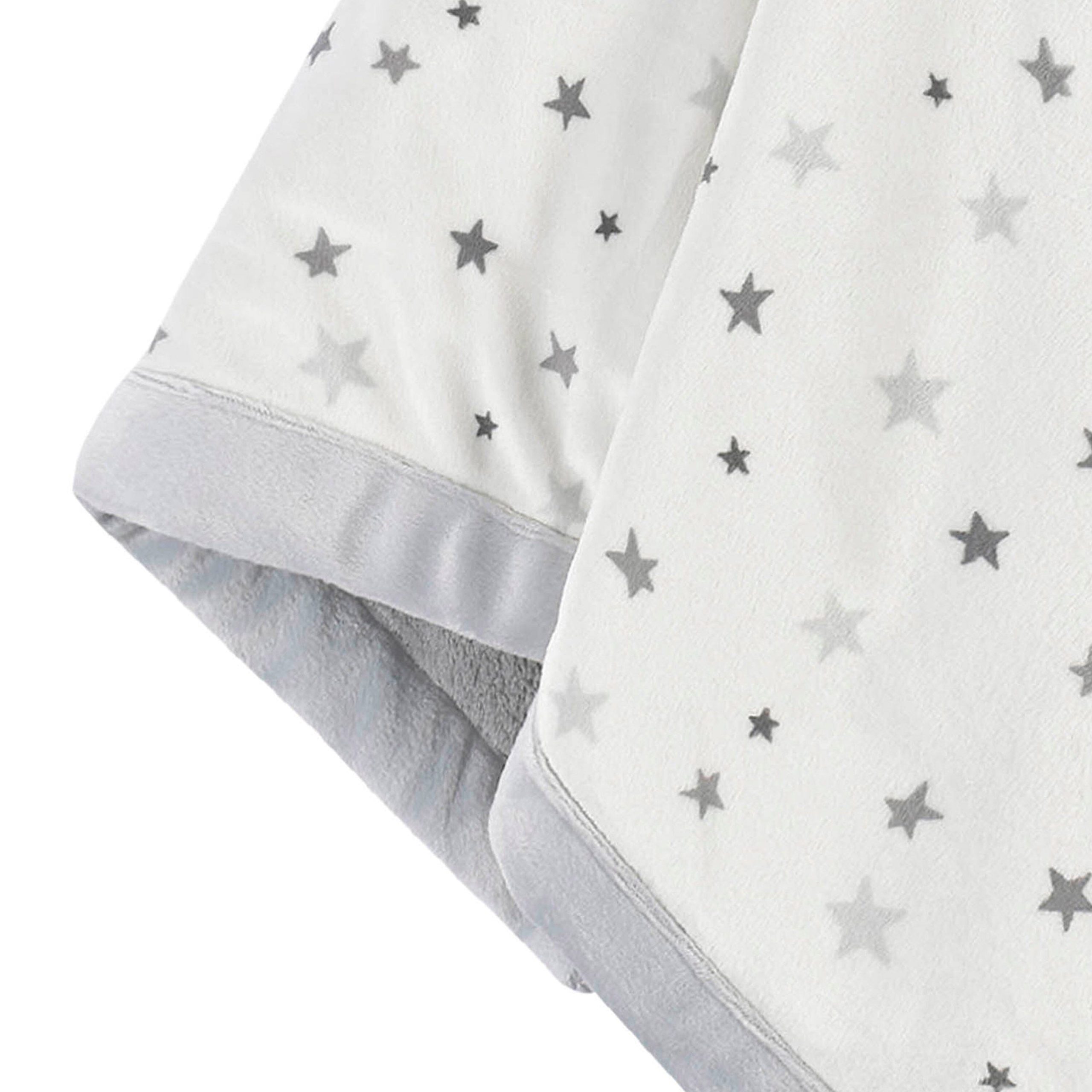 Embroidered Baby Neutral Bear & Stars Oversized Security Blanket - Image 5