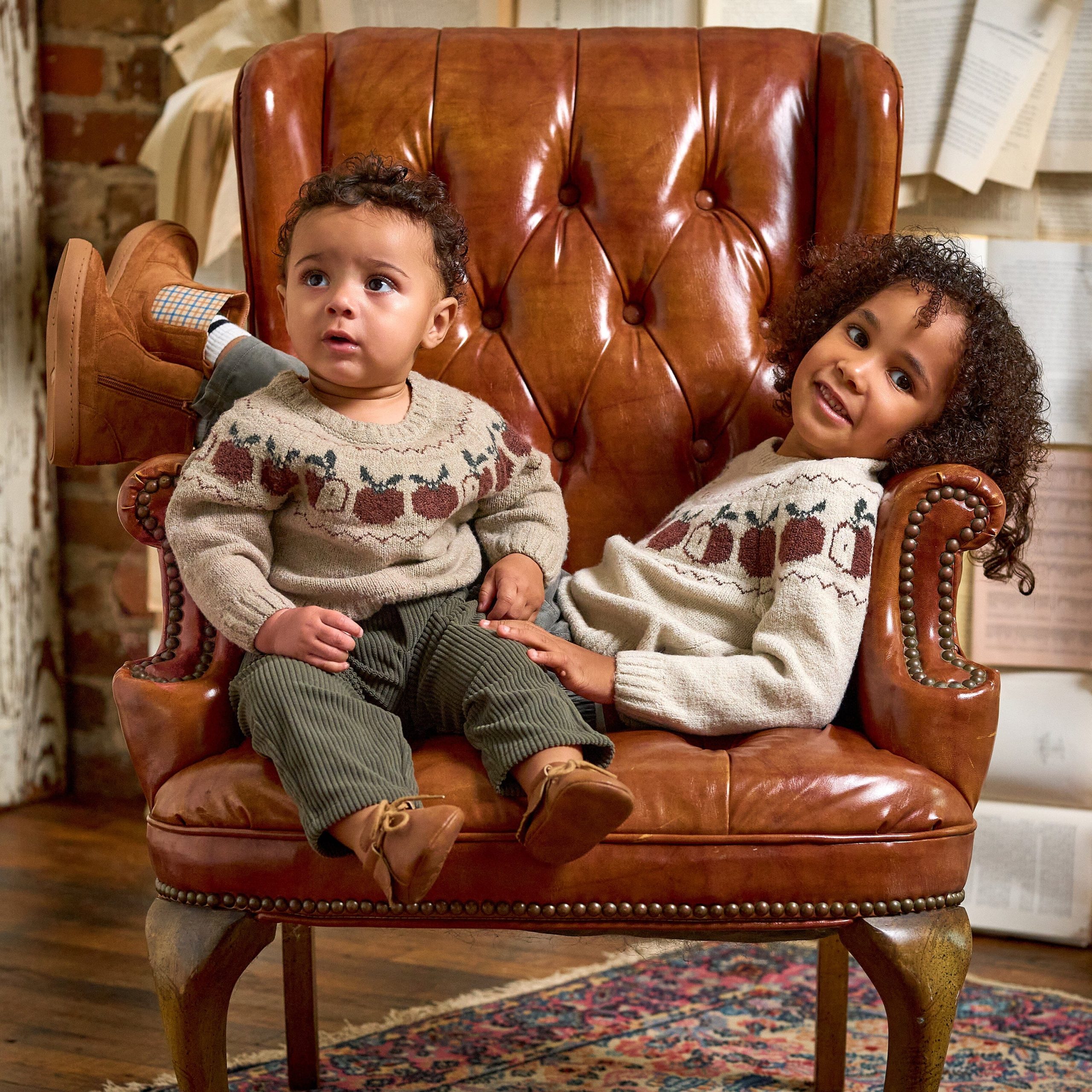 Toddler & Kid Girls Oatmeal Apples Jacquard Knit Sweater - Image 3