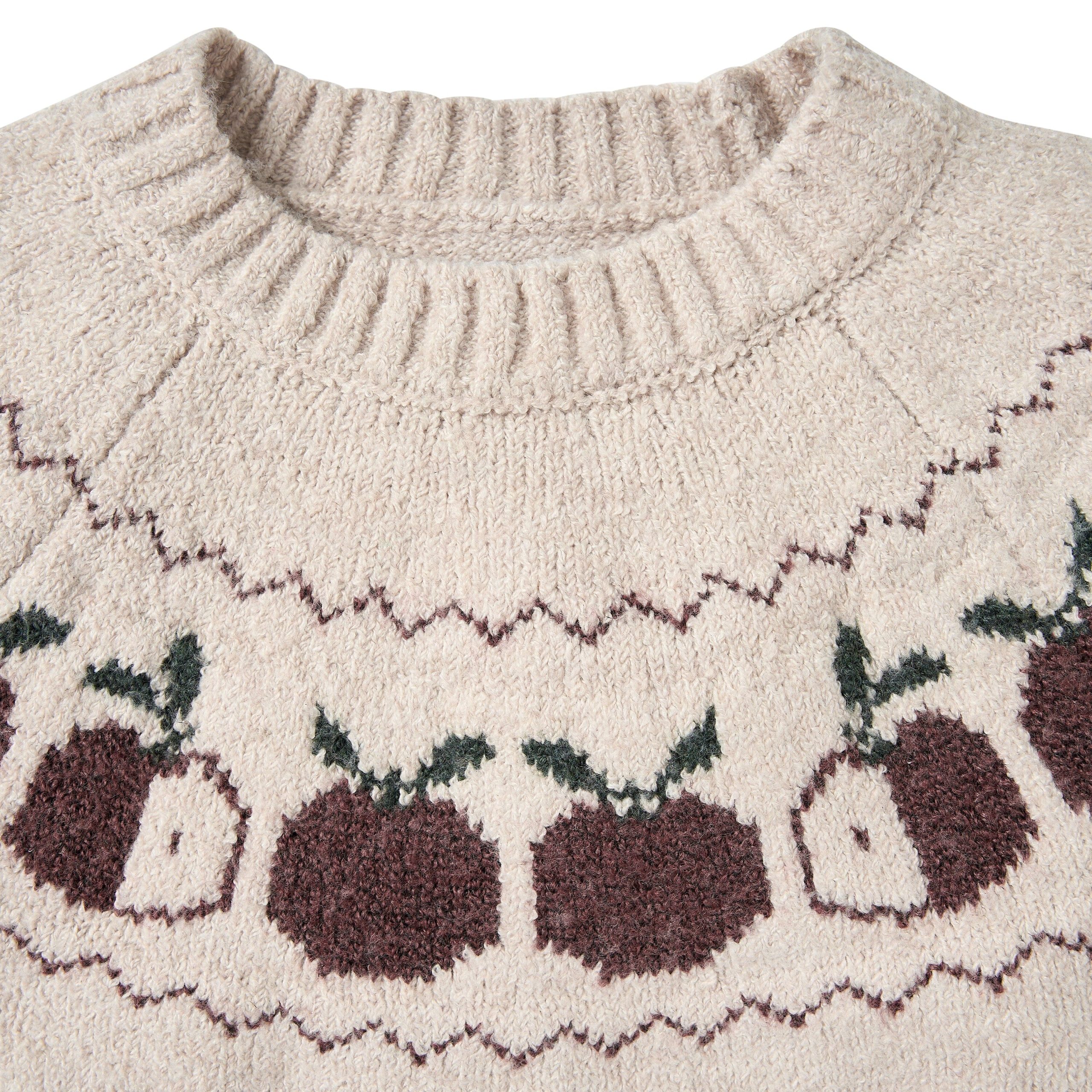 Toddler & Kid Girls Oatmeal Apples Jacquard Knit Sweater - Image 5