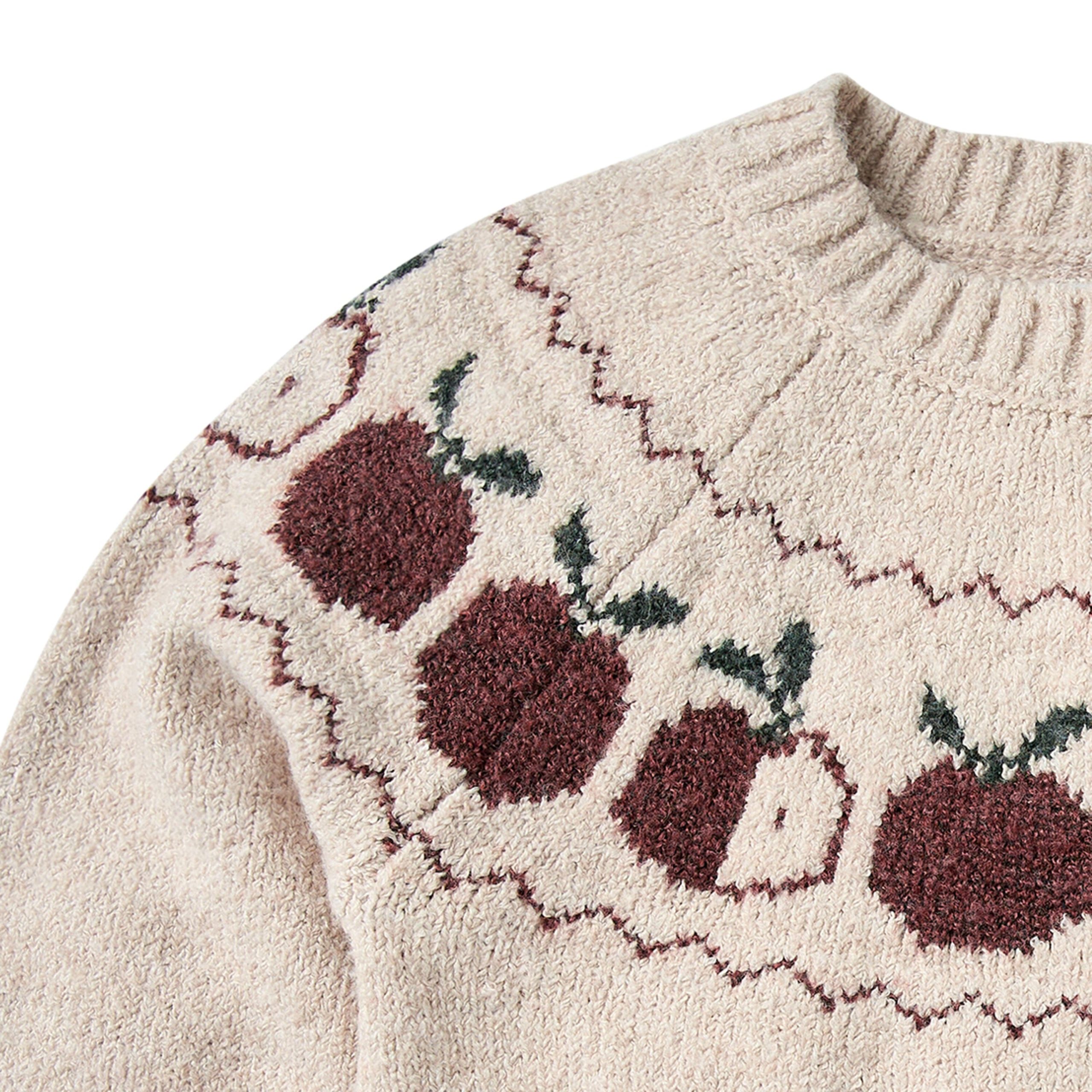 Toddler & Kid Girls Oatmeal Apples Jacquard Knit Sweater - Image 6
