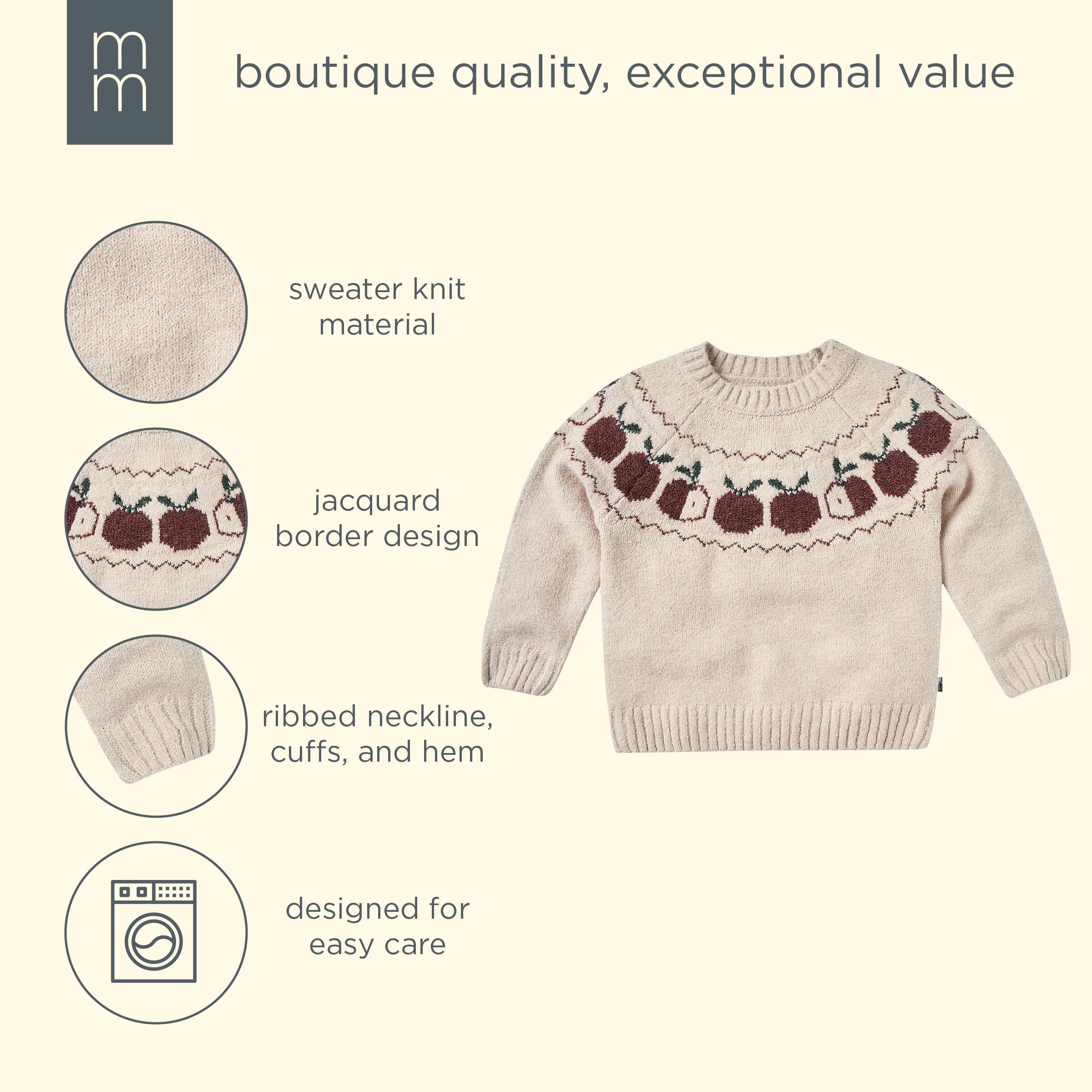 Toddler & Kid Girls Oatmeal Apples Jacquard Knit Sweater - Image 9