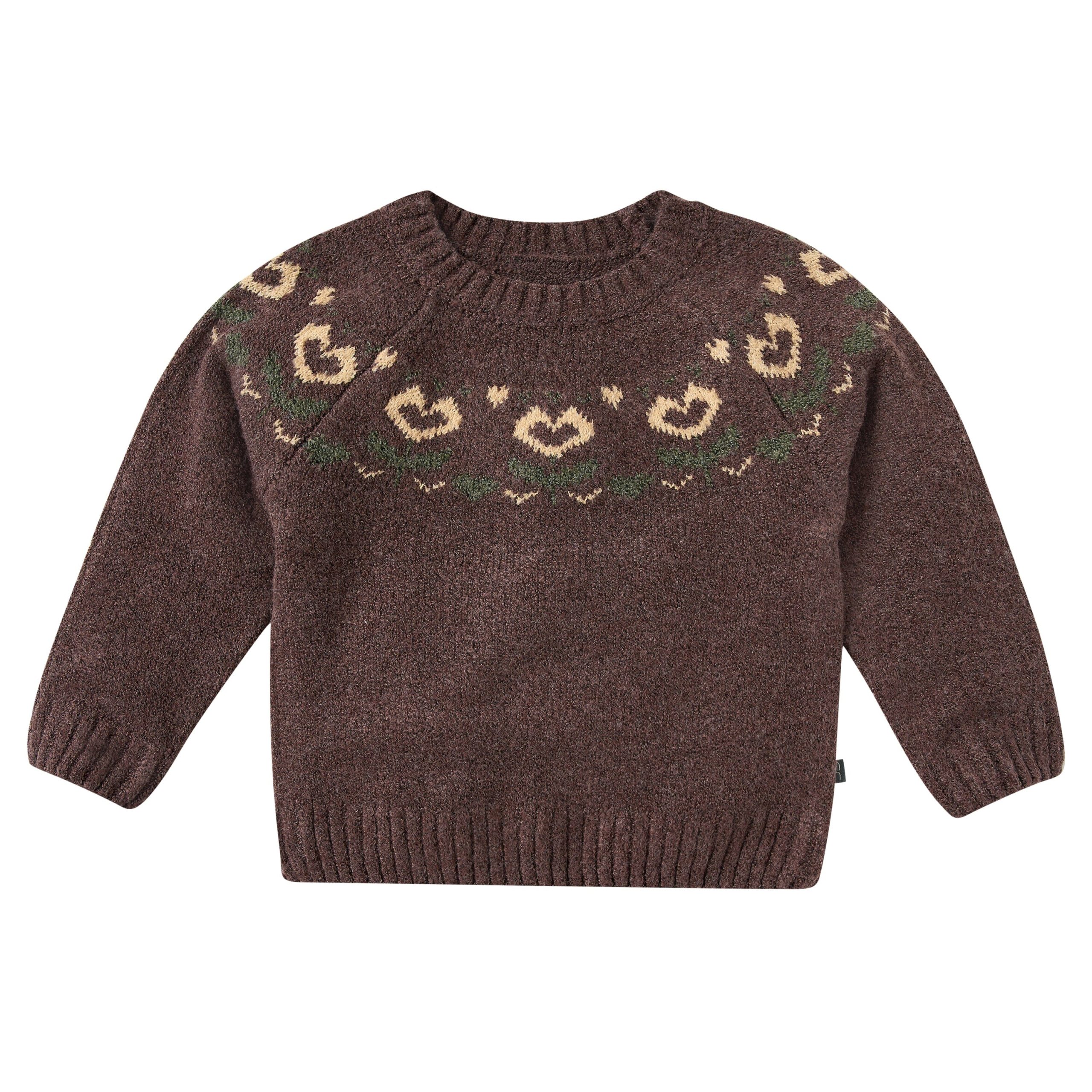 Toddler & Kid Girls Chocolate Hearts Jacquard Knit Sweater
