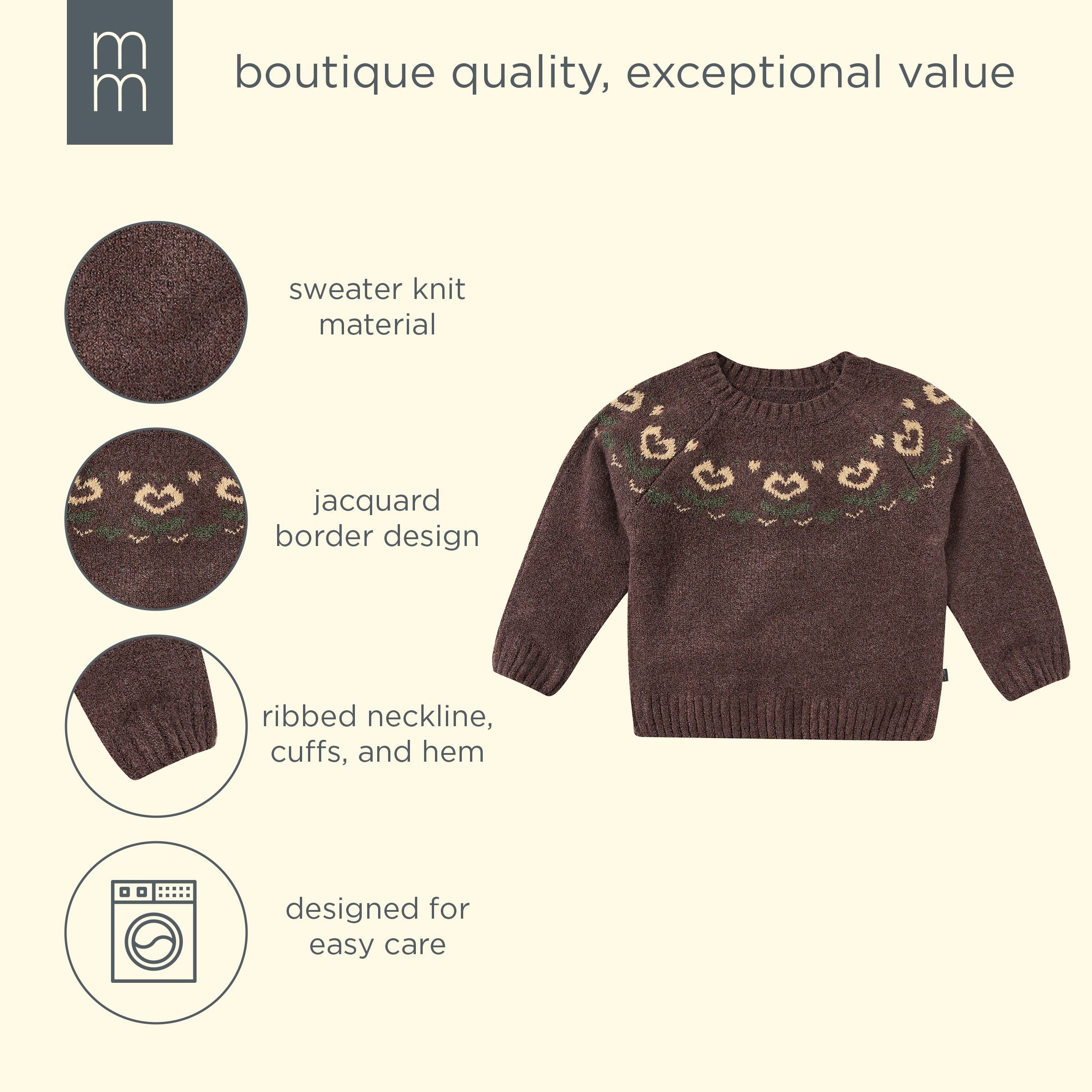 Toddler & Kid Girls Chocolate Hearts Jacquard Knit Sweater - Image 6
