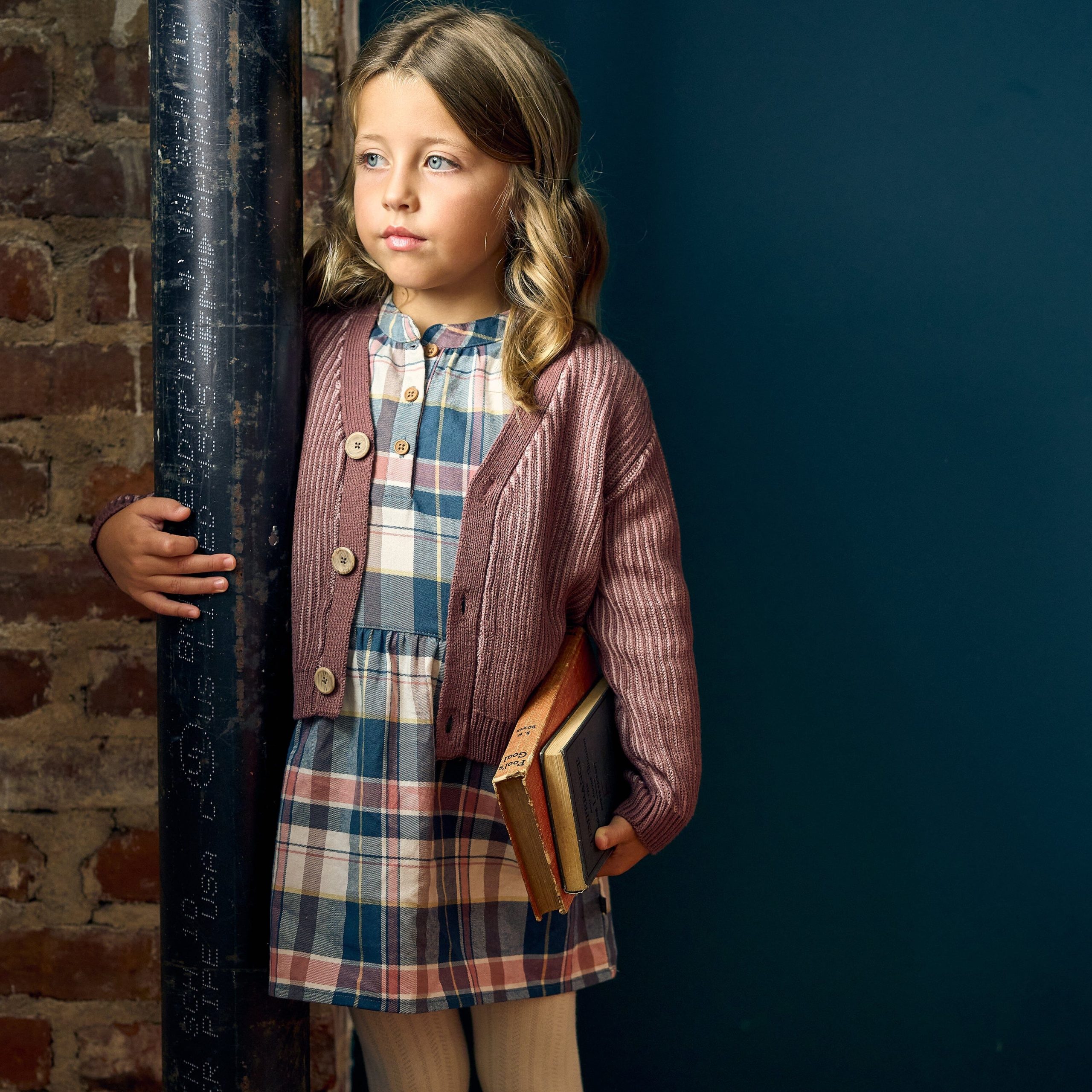 Infant & Kids Girls Dusty Rose Fisherman Rib Cardigan - Image 4