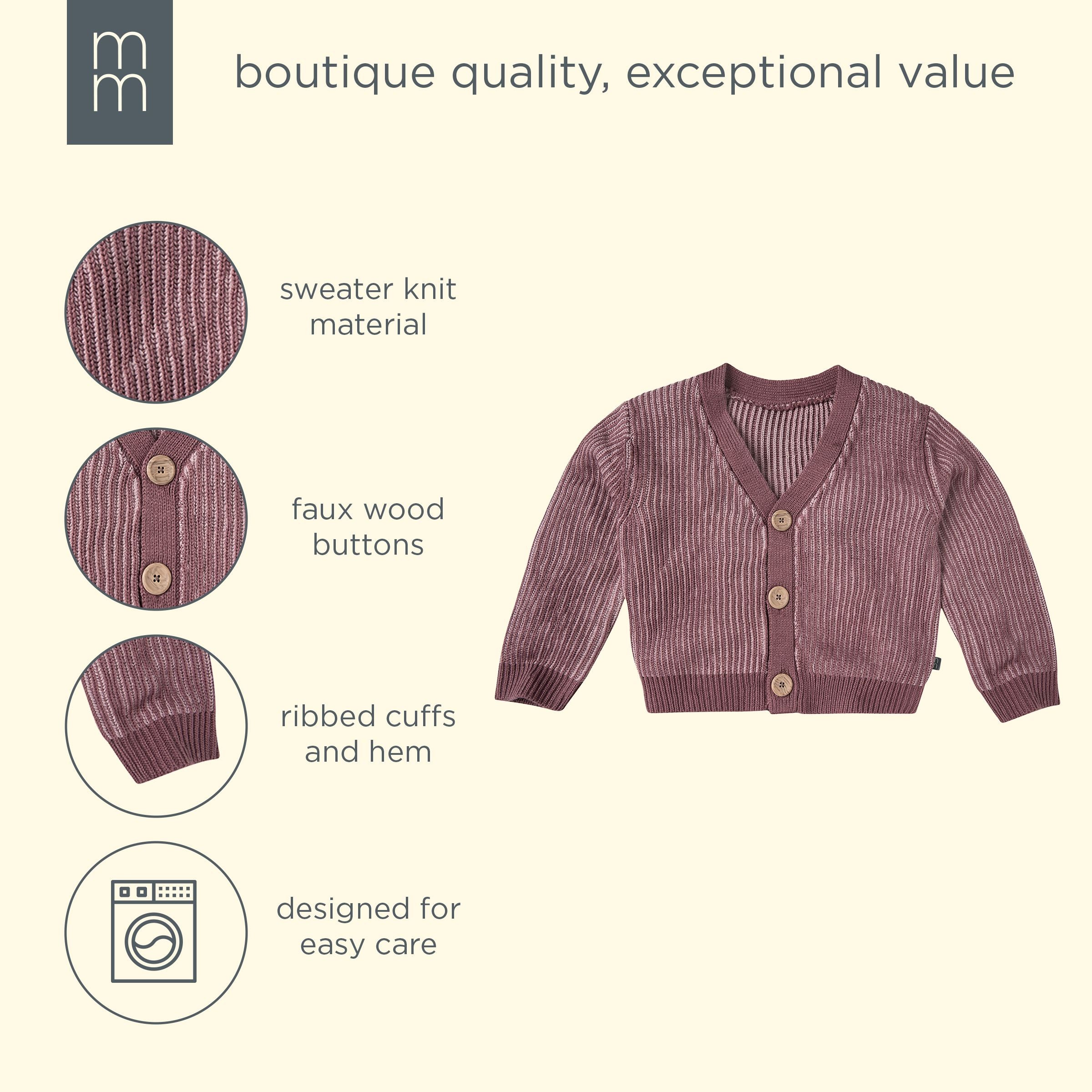 Infant & Kids Girls Dusty Rose Fisherman Rib Cardigan - Image 9