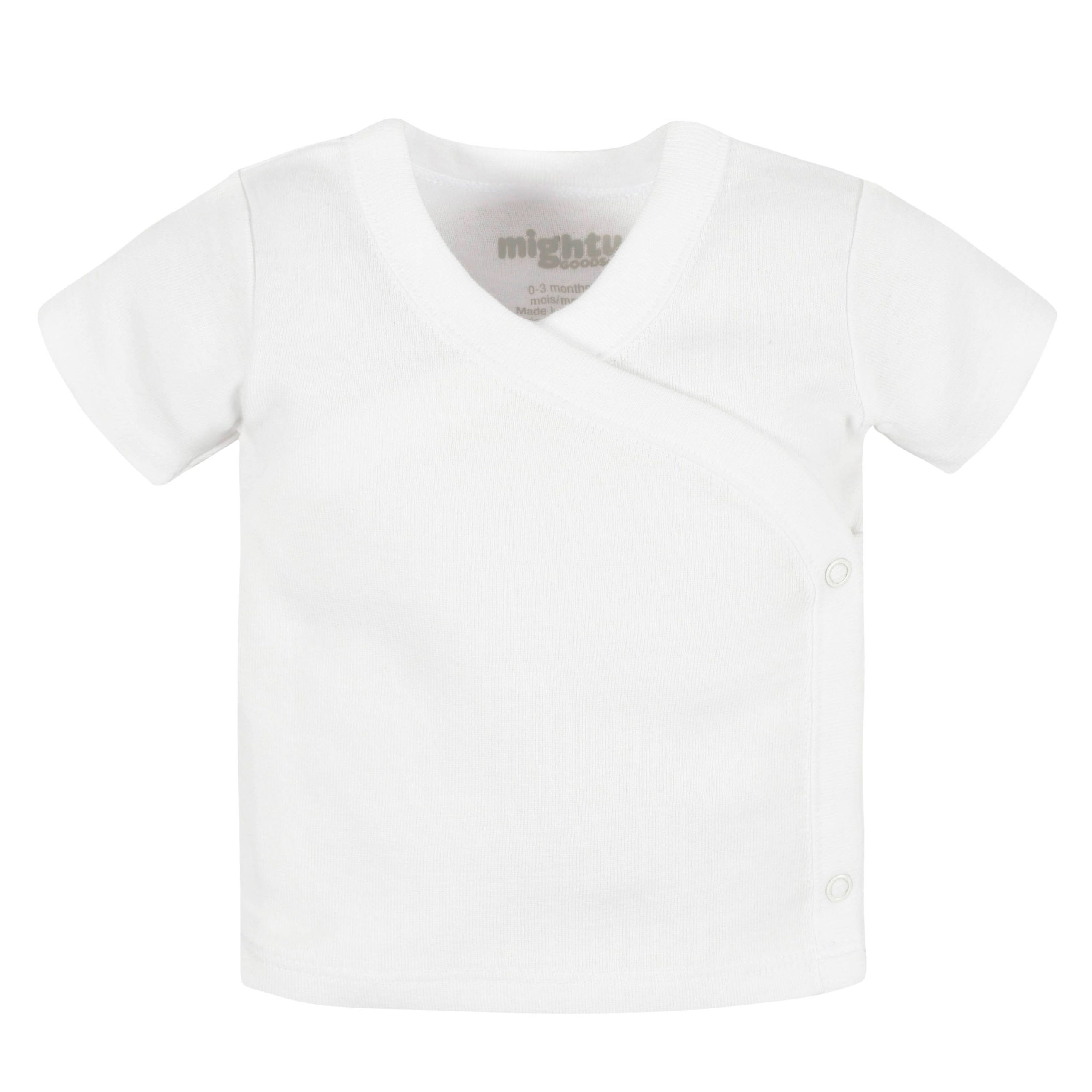 3-Pack Baby Neutral White Short Sleeve Side Snap Tee - Image 2