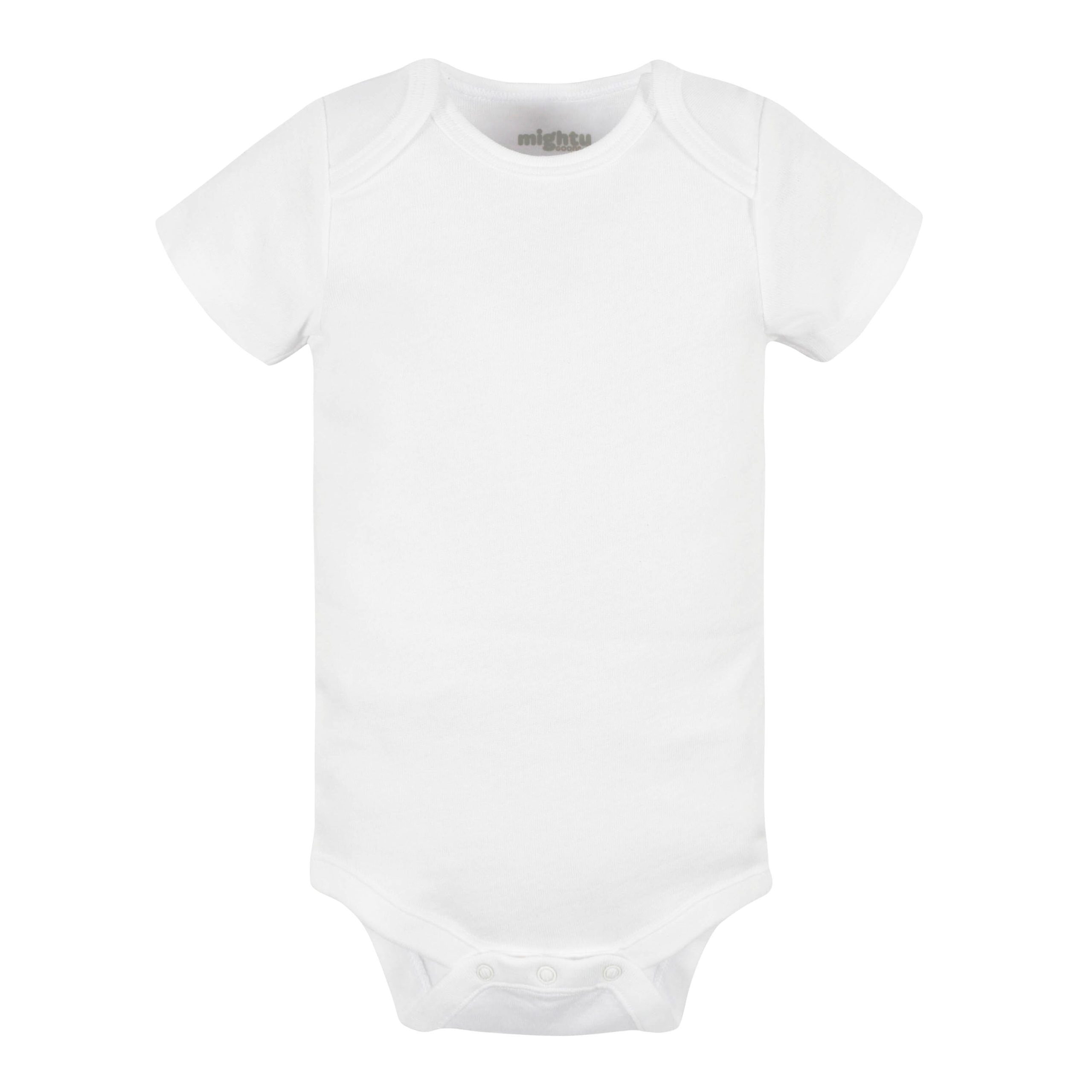 5-Pack Baby Neutral White Short Sleeve Bodysuits - Image 2