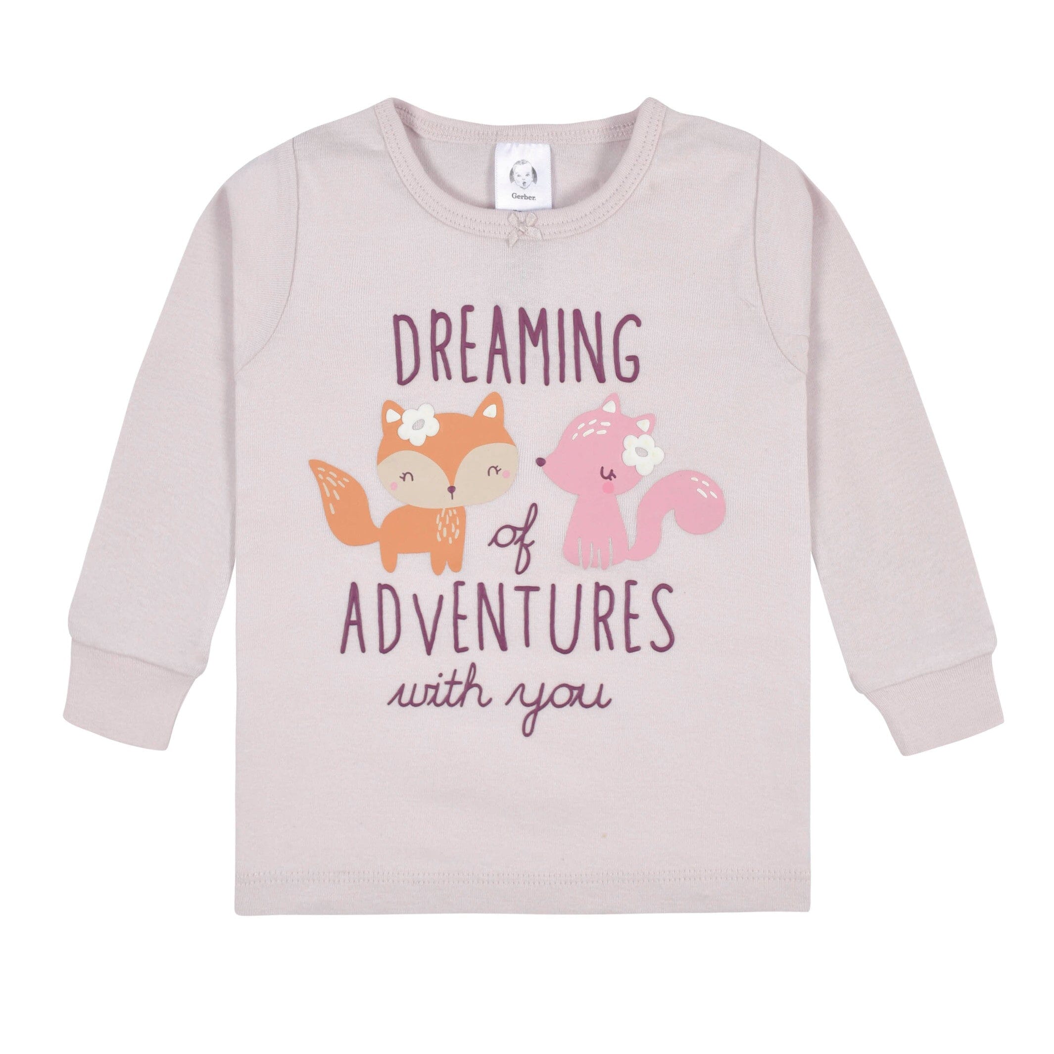 4-Piece Infant & Toddler Girls Purple Woodland Fox Snug Fit Cotton Pajamas - Image 2