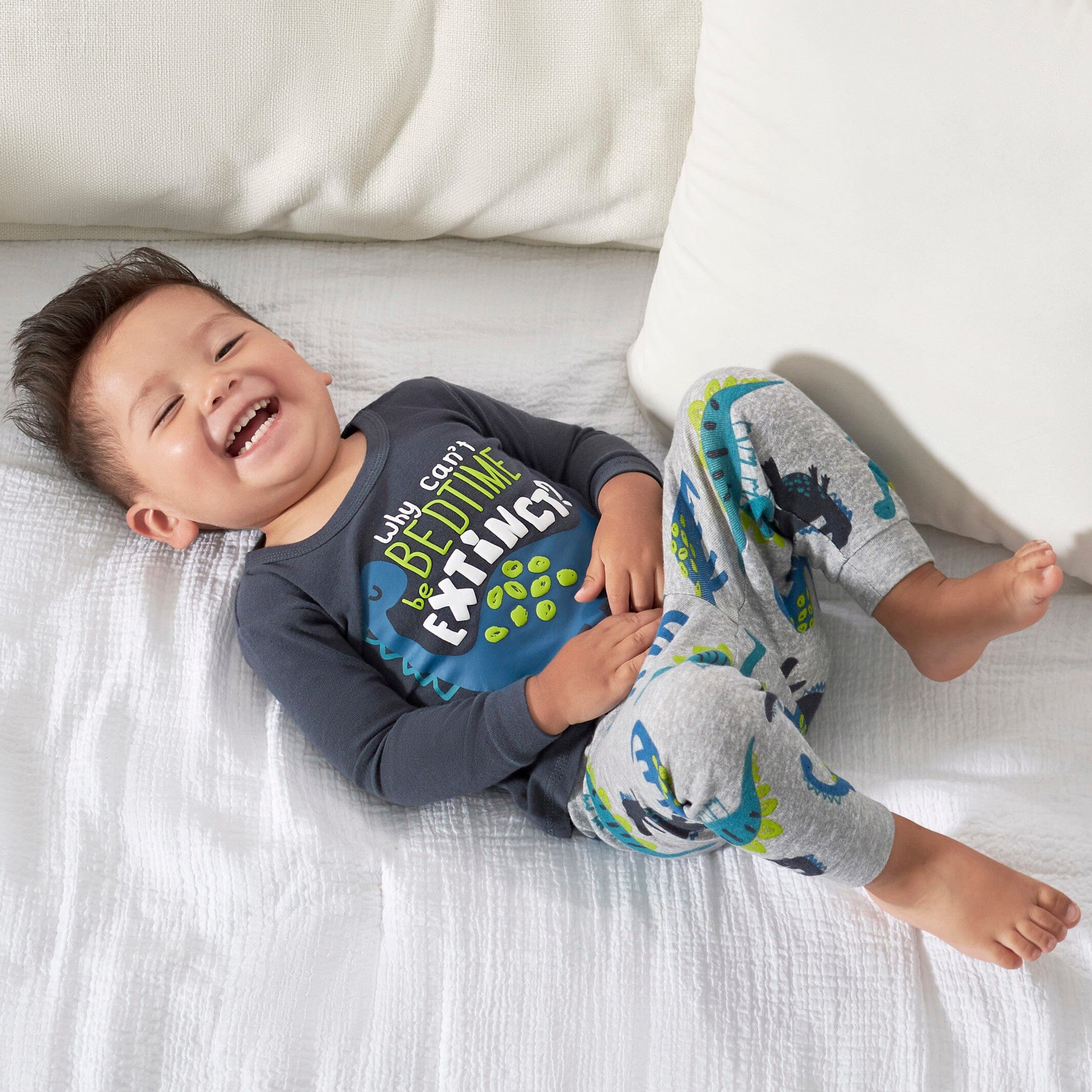 4-Piece Infant & Toddler Boys Big Dino Snug Fit Cotton Pajamas - Image 2