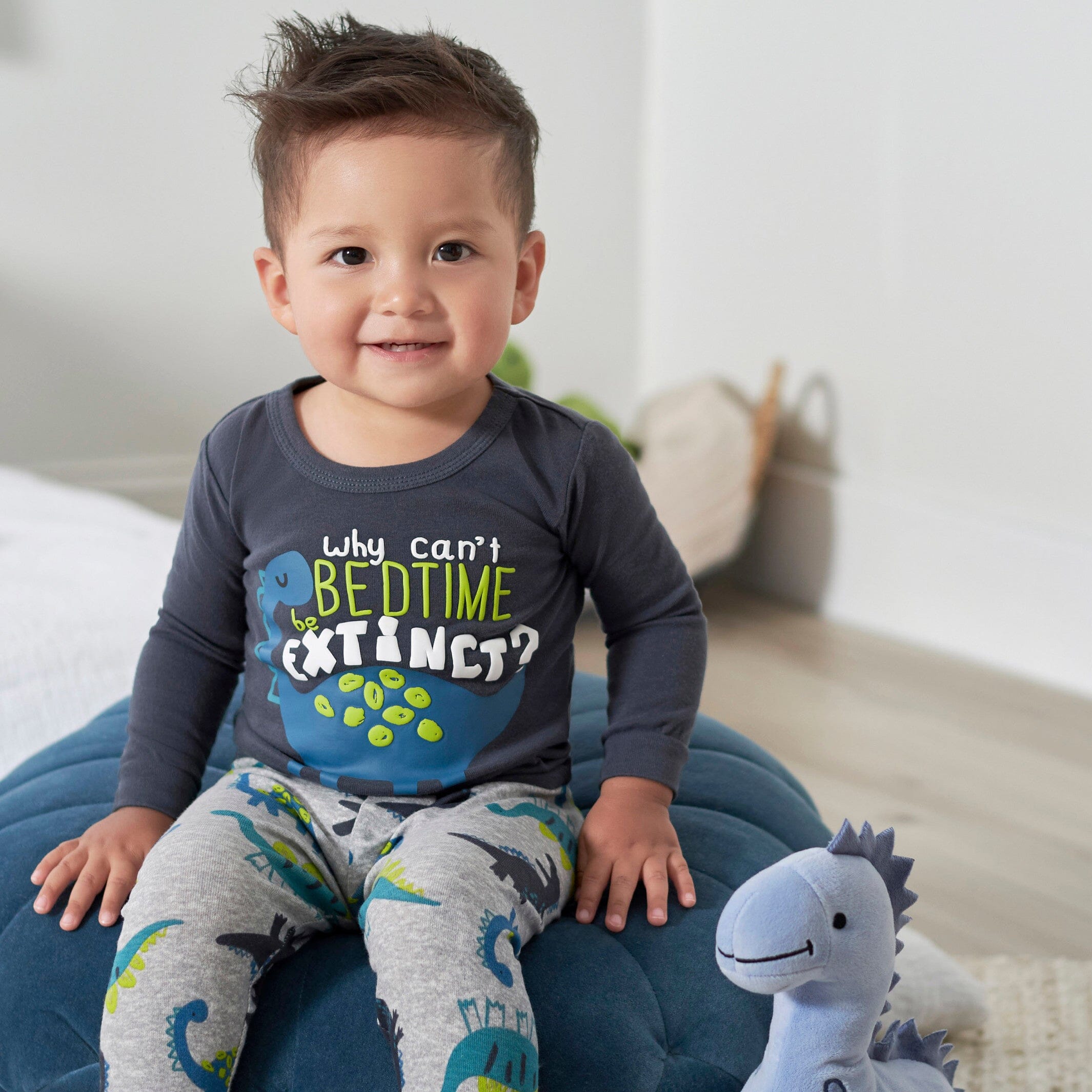 4-Piece Infant & Toddler Boys Big Dino Snug Fit Cotton Pajamas - Image 4