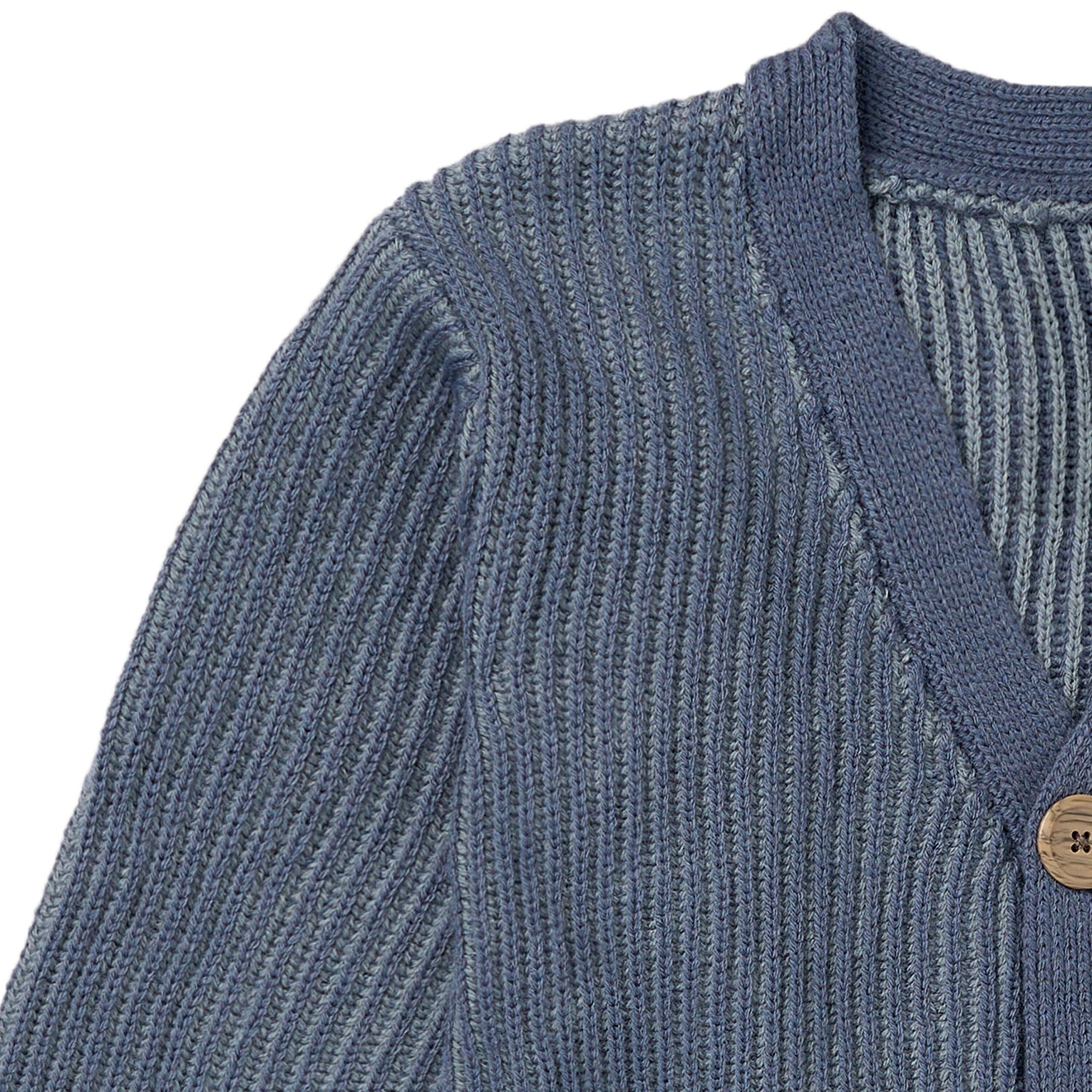 Infant & Kid Girls Slate Fisherman Rib Cardigan - Image 2