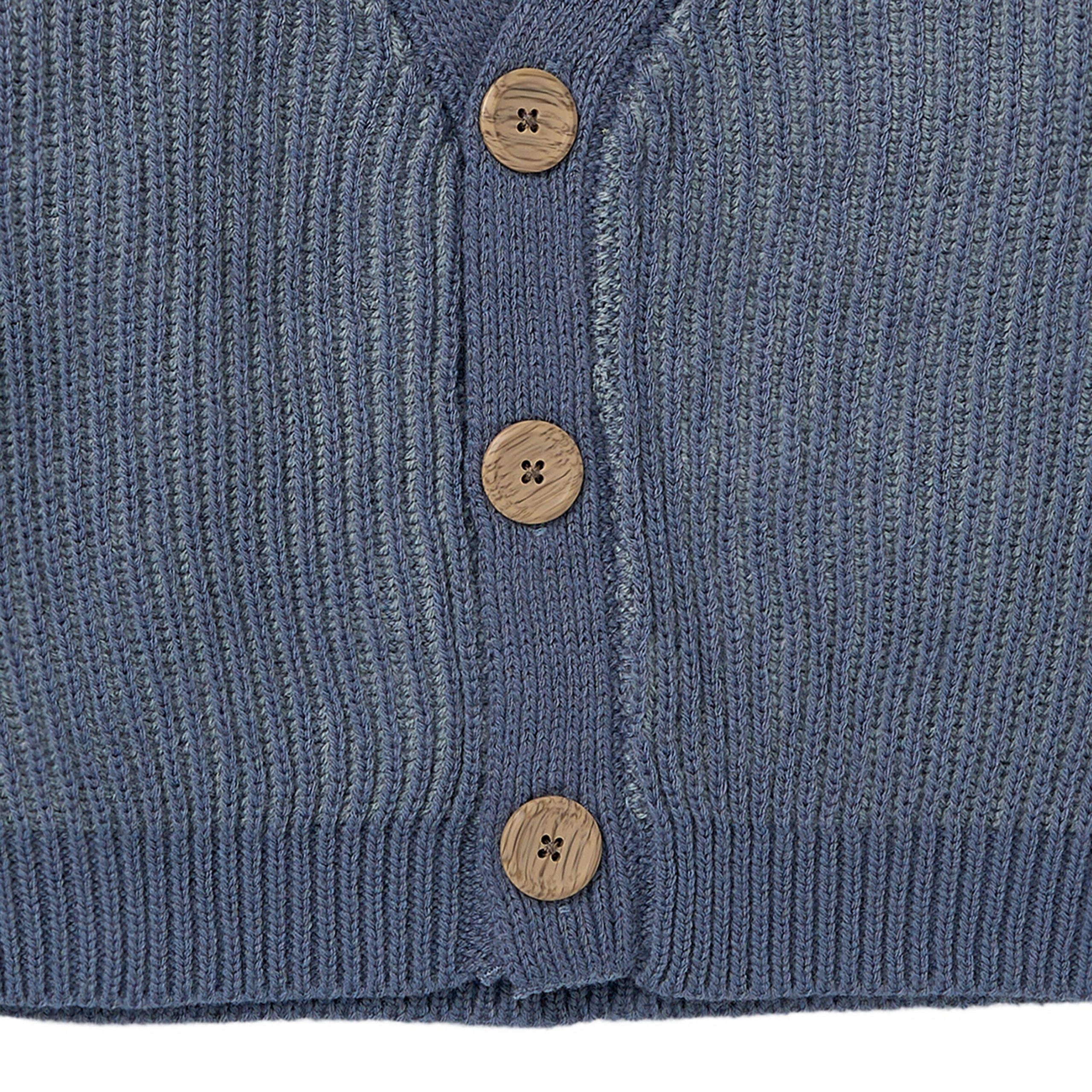 Infant & Kid Girls Slate Fisherman Rib Cardigan - Image 4