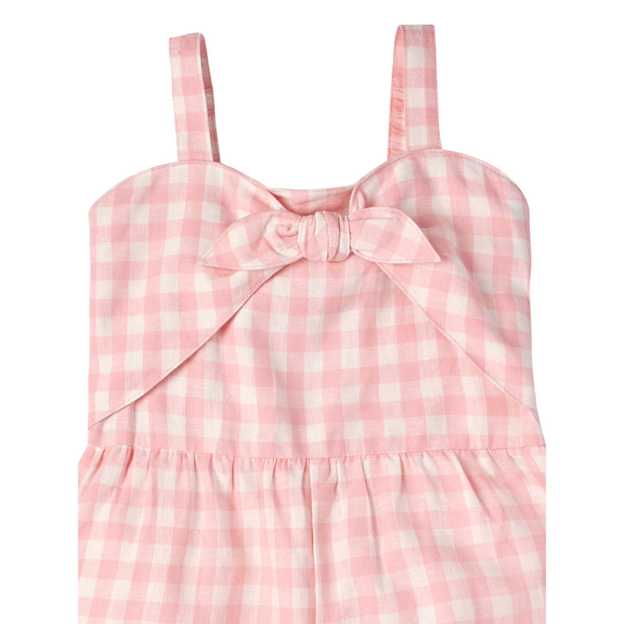 Infant and Toddler Girls Pink Gingham Romper - Image 4