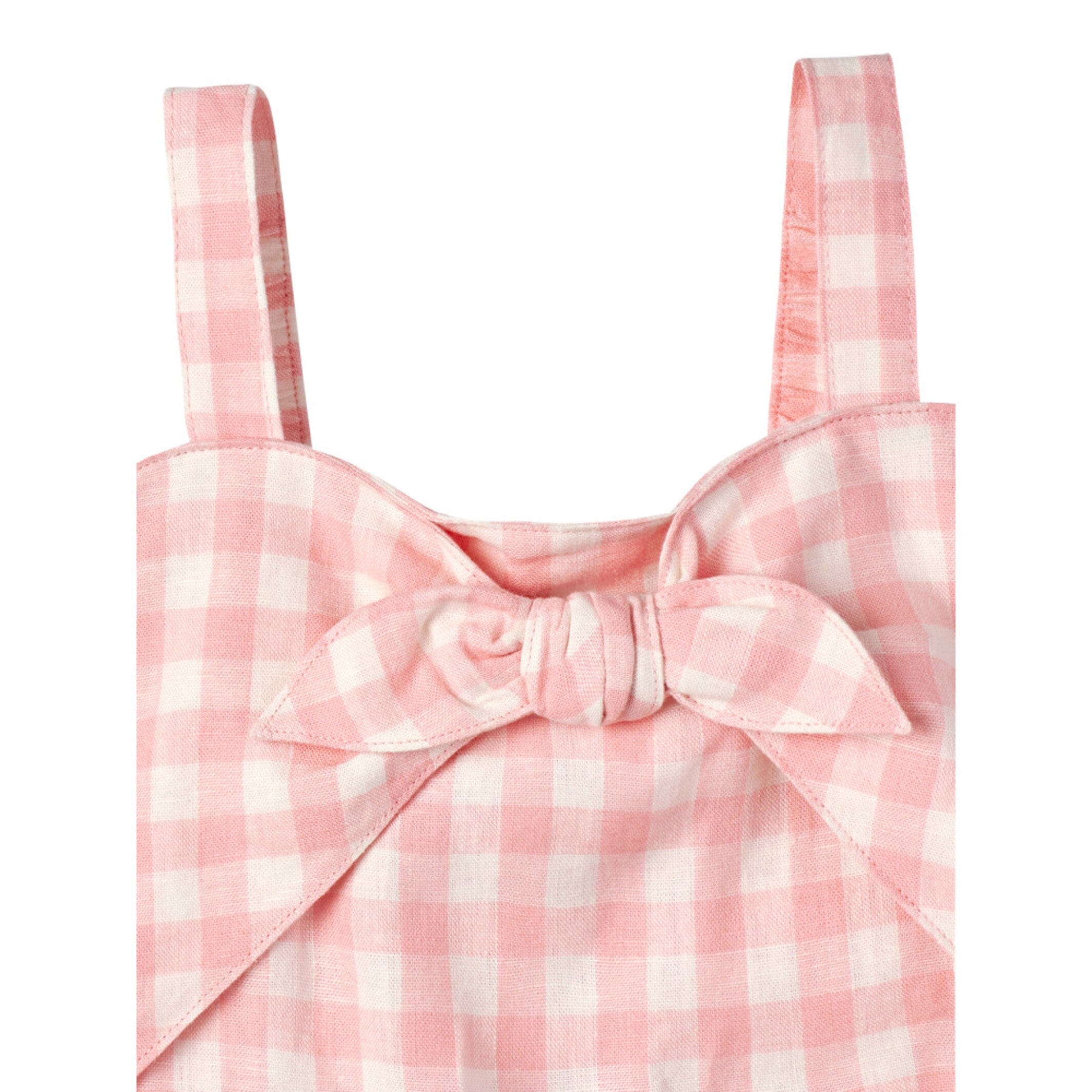 Infant and Toddler Girls Pink Gingham Romper - Image 5