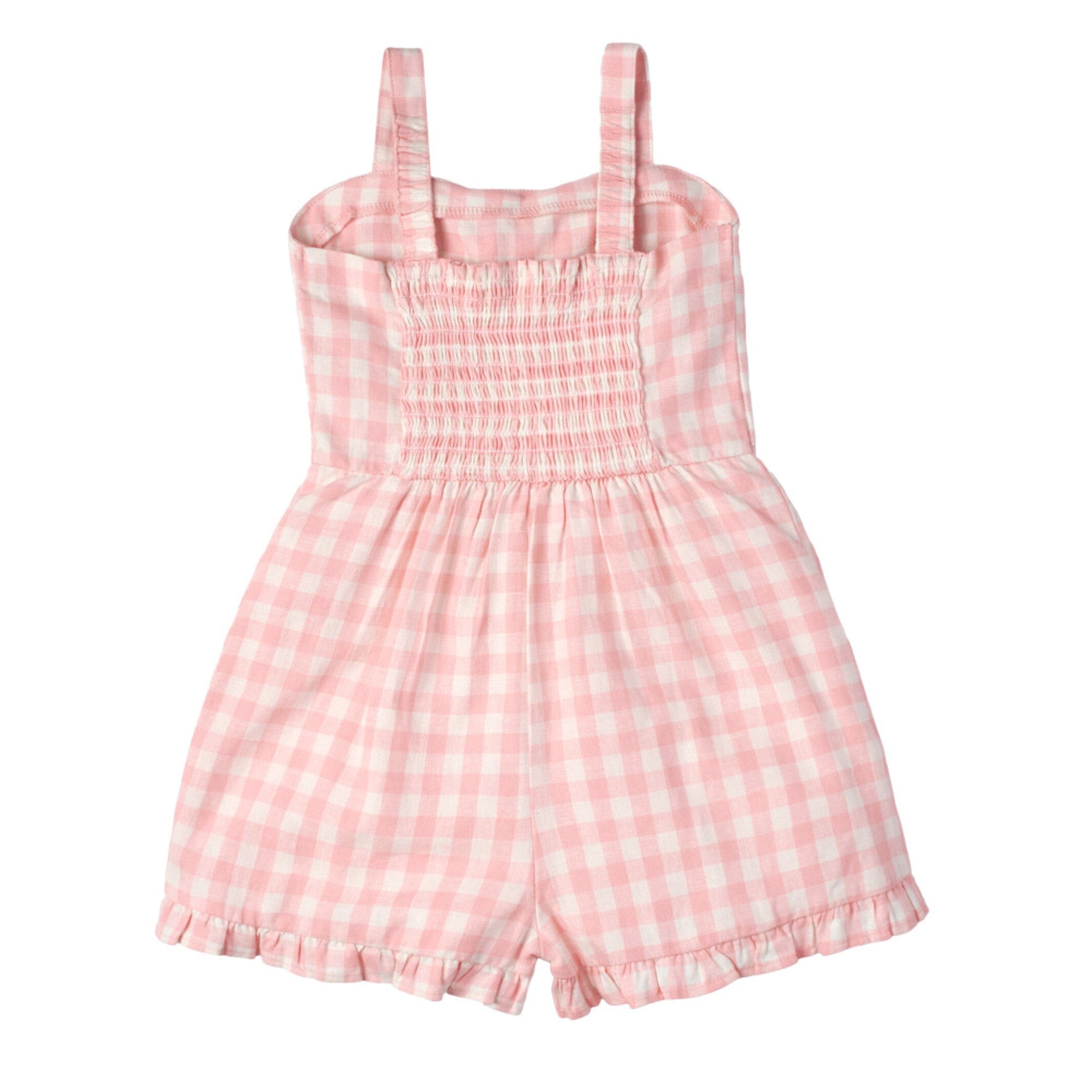Infant and Toddler Girls Pink Gingham Romper - Image 7