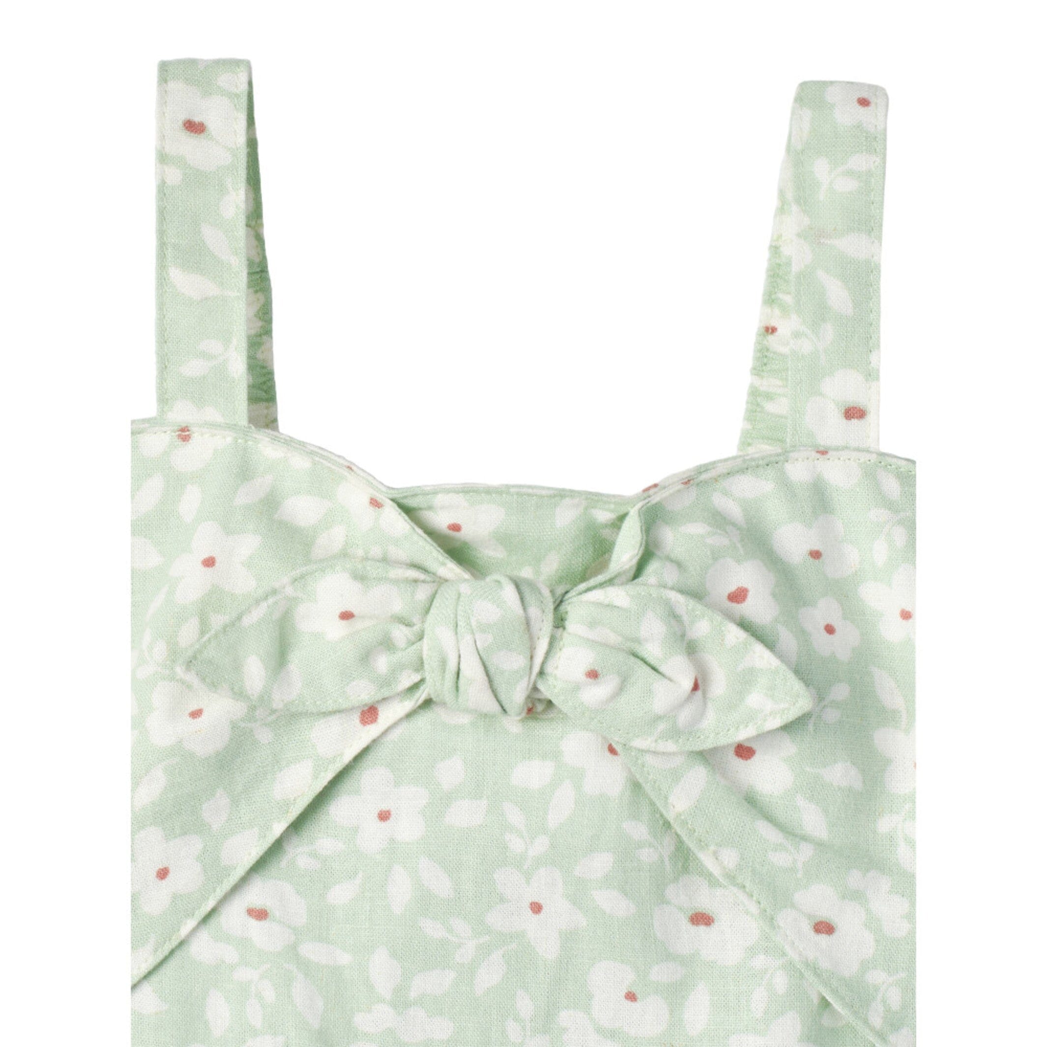 Infant and Toddler Girls Mint Floral Romper - Image 6