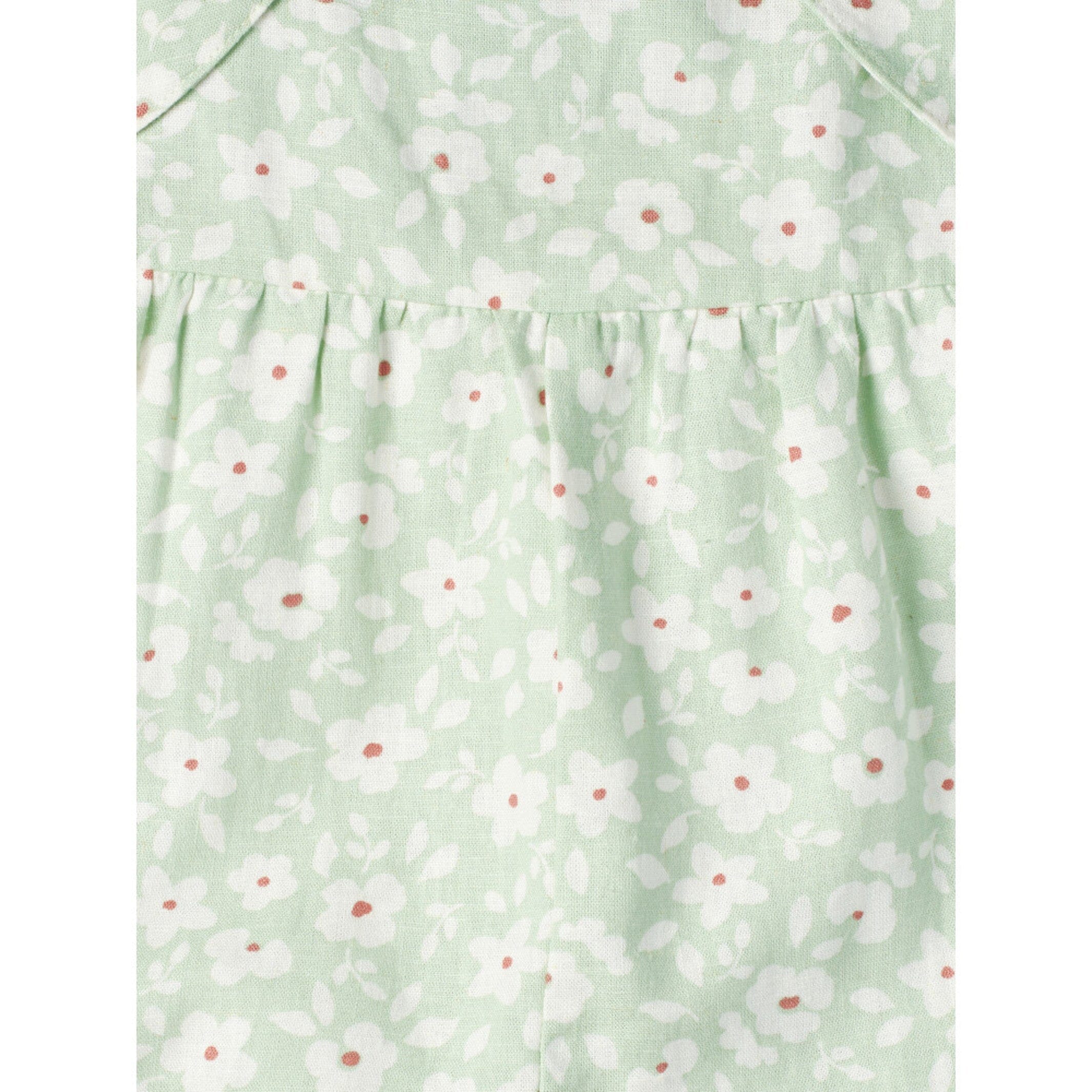Infant and Toddler Girls Mint Floral Romper - Image 7