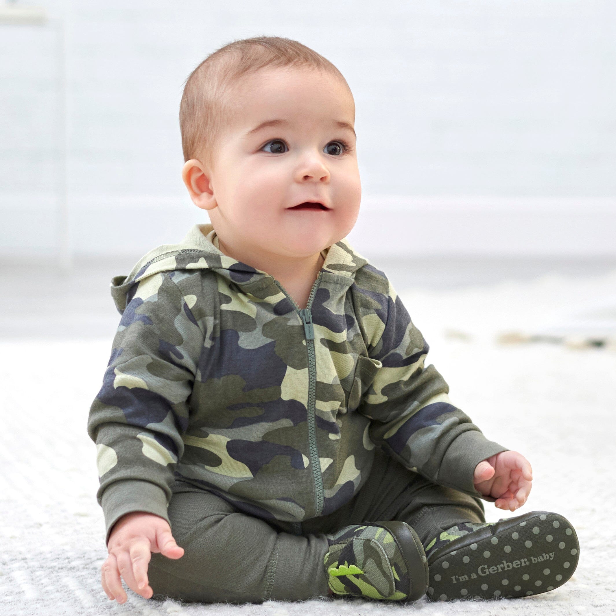 Baby Boys Camo Dinosaur Canvas Slip-On Shoes - Image 2