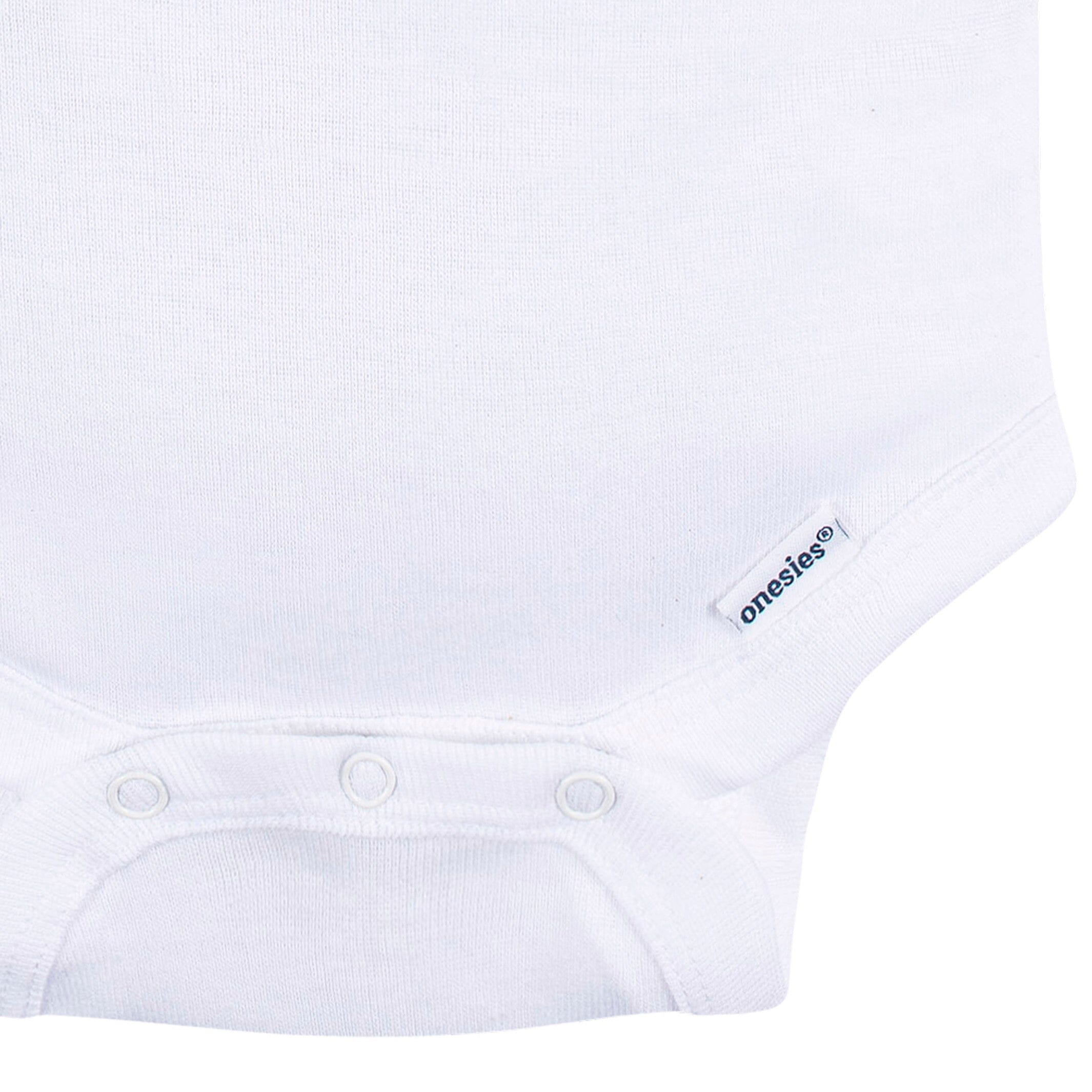 5- Baby Neutral White Sleeveless Onesies® Bodysuits - Image 4