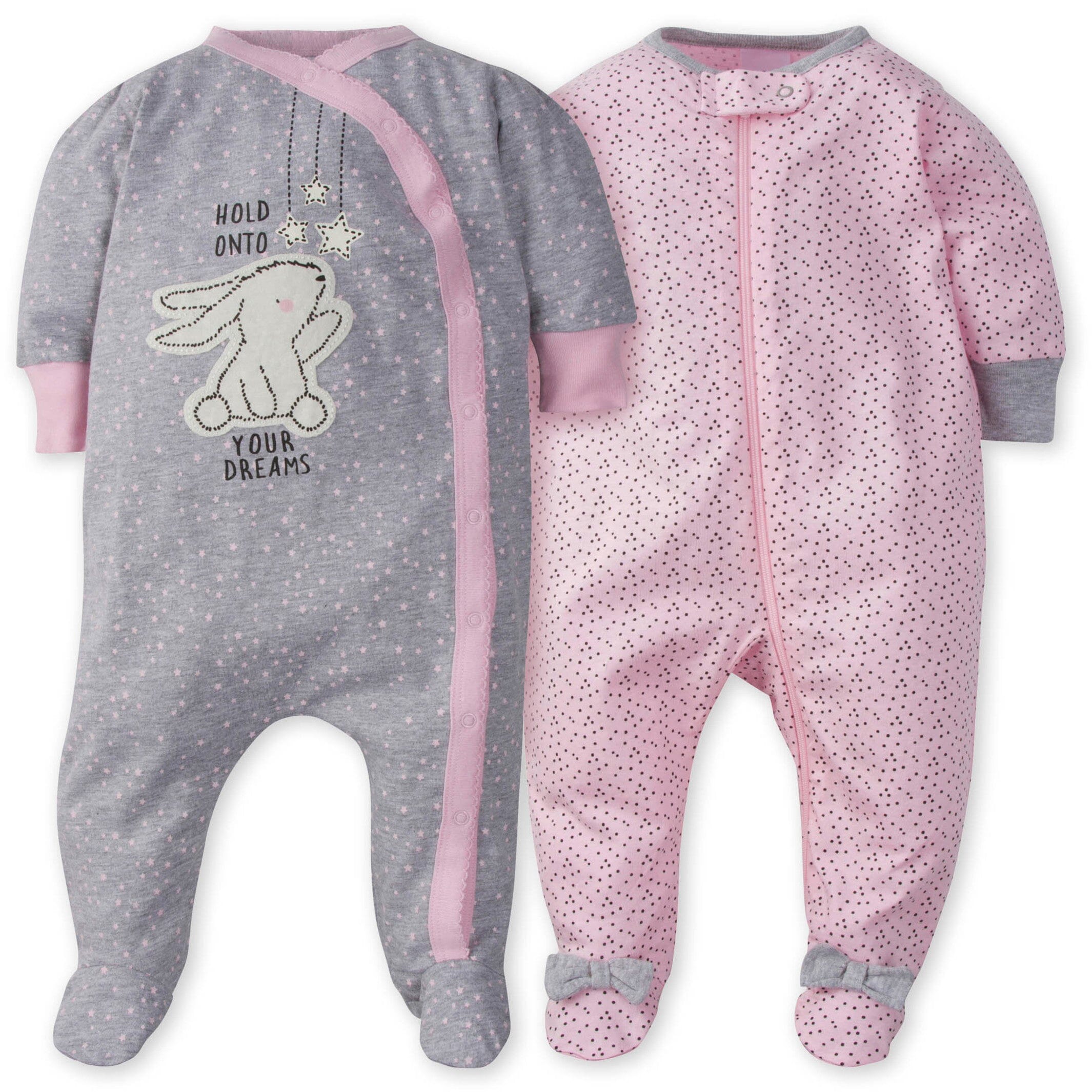 2-Pack Baby Girls Bunny Sleep 'N Plays, 3-6M