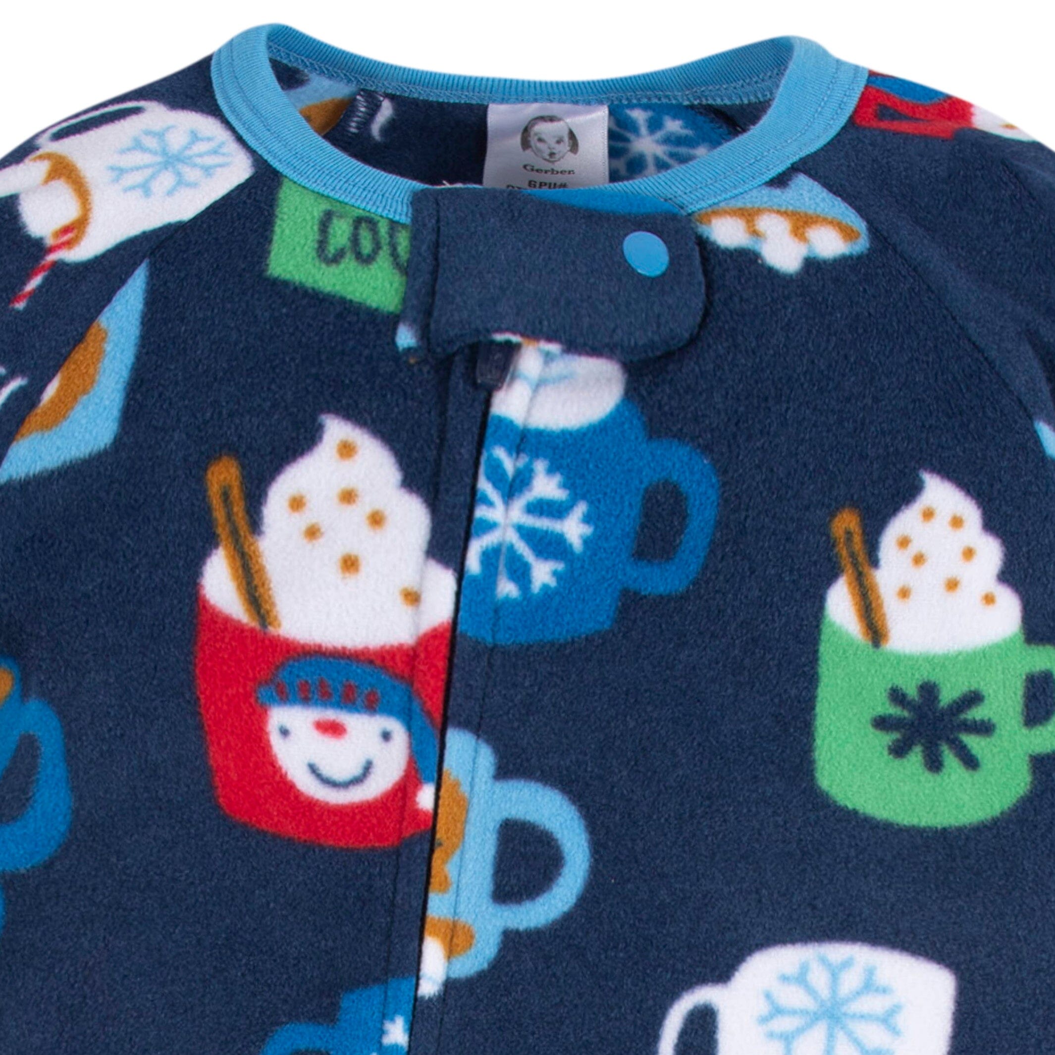 2-Pack Baby Neutral Hot Chocolate Fleece Pajamas, 3-6M - Image 3