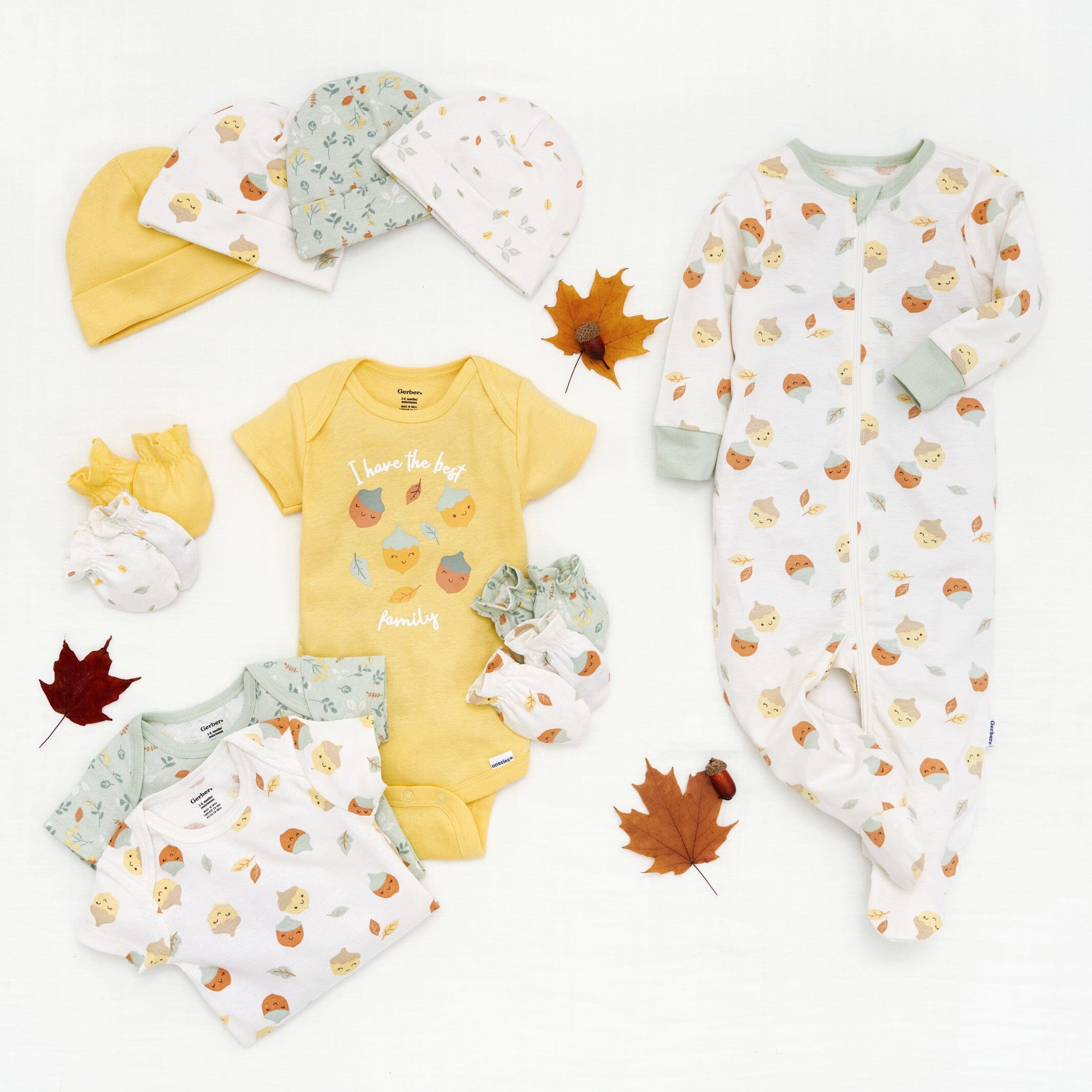 12-Piece Baby Girls Acorns Layette Bundle - Image 2