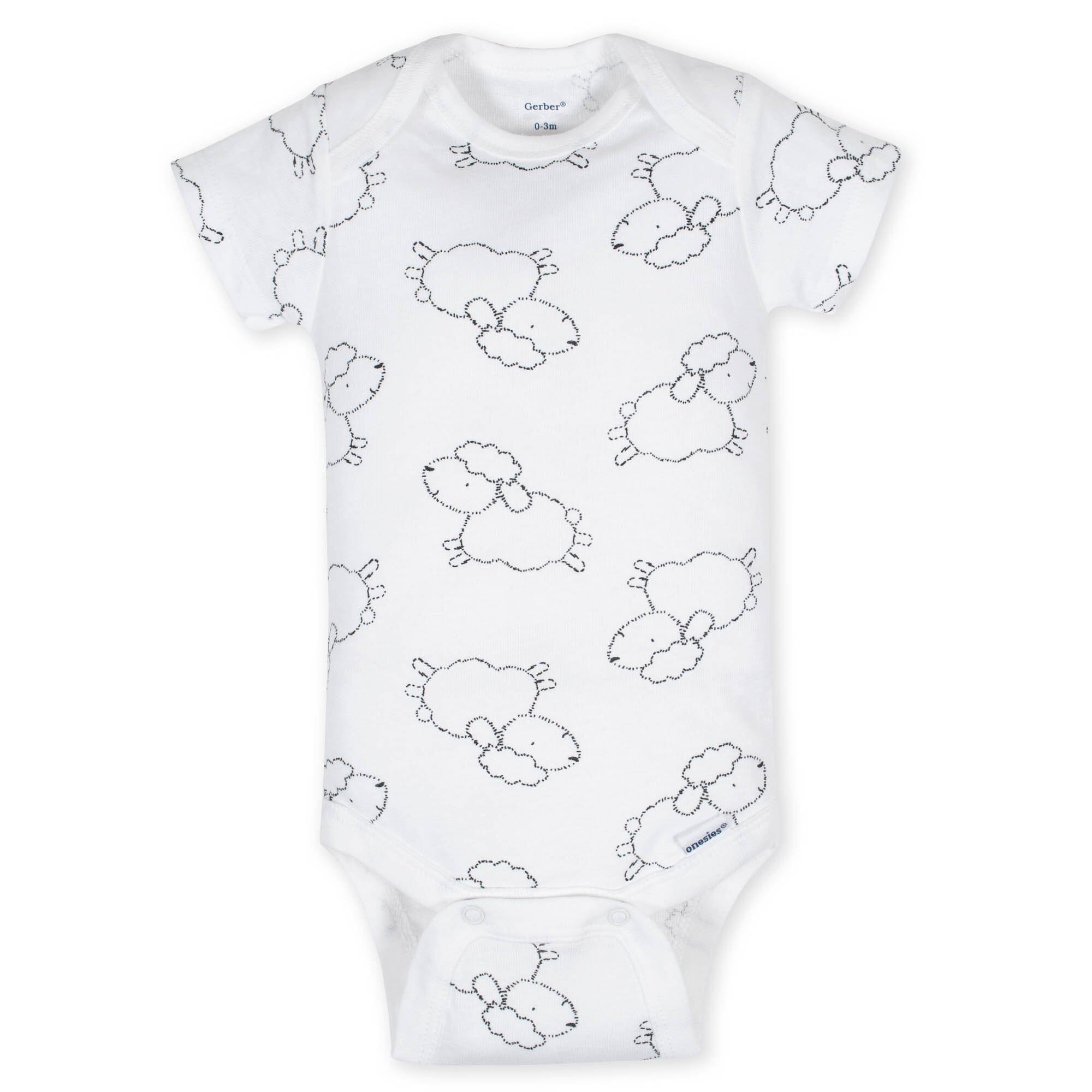 8-pack Baby Neutral Sheep Short Sleeve Onesies® Bodysuits, 12M - Image 4