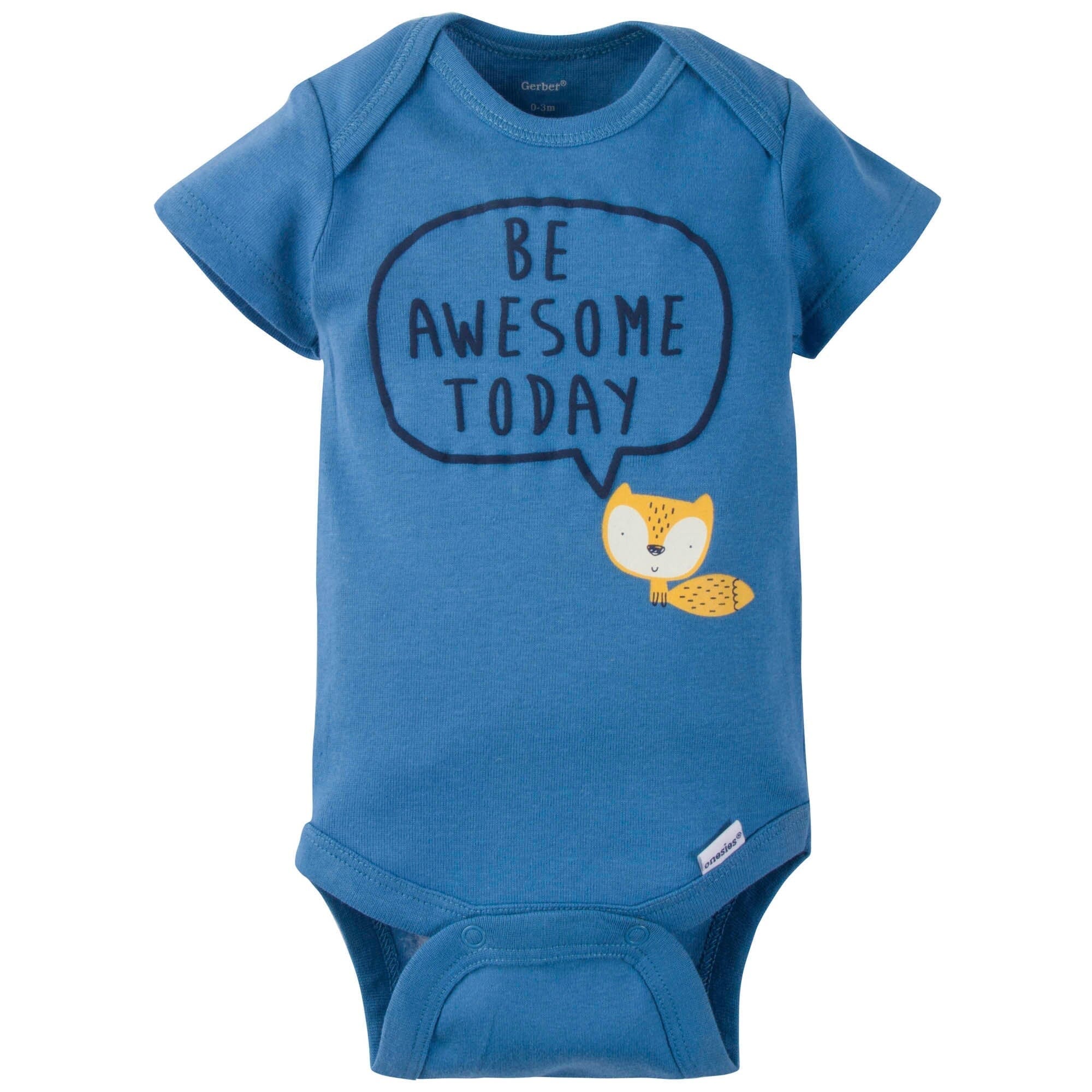 Gerber® 8-pack Baby Boys' Fox Short Sleeve Onesies® Bodysuits - Image 4