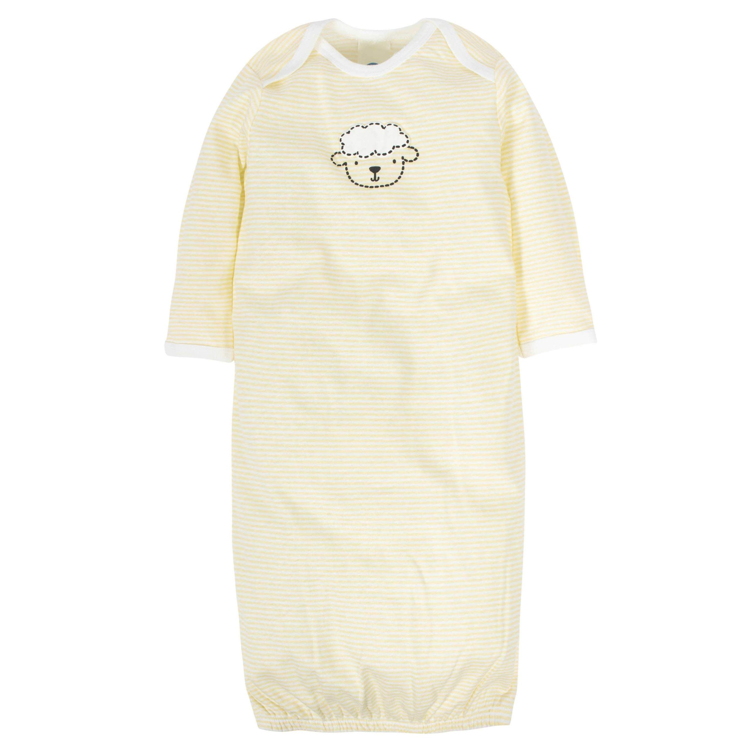 4-Pack Baby Neutral Sheep Gowns, Preemie - Image 2