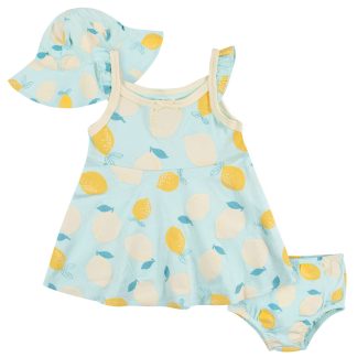 3-Piece Toddler Girls Little Lemon Dress Set, 5T